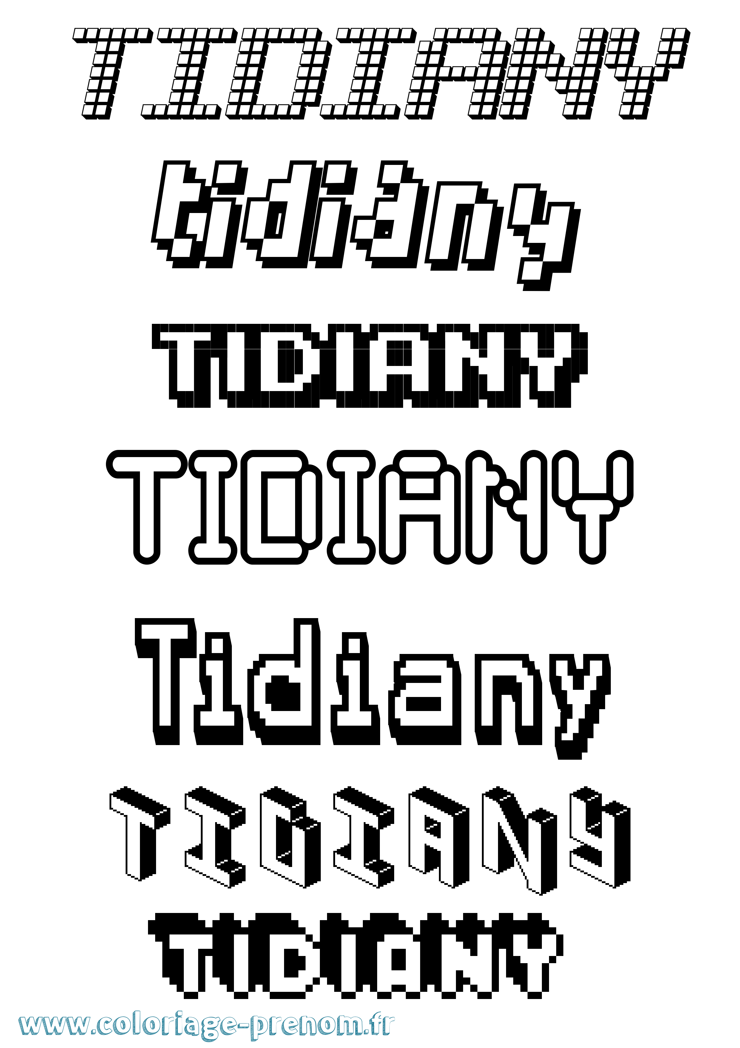 Coloriage Tidiany Pixel Coloriage prénom Tidiany Pixel