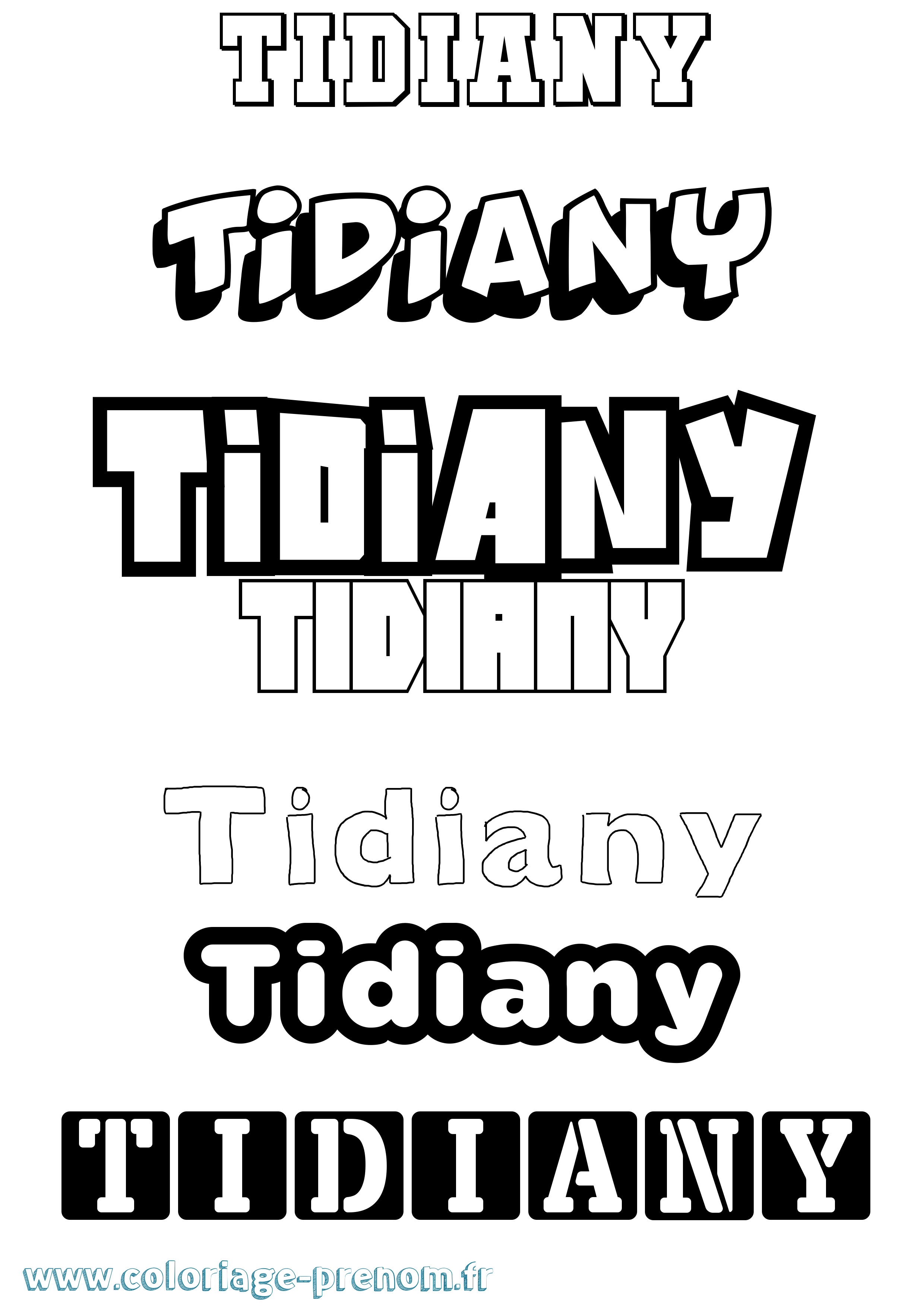 Coloriage Tidiany Simple Coloriage prénom Tidiany Simple
