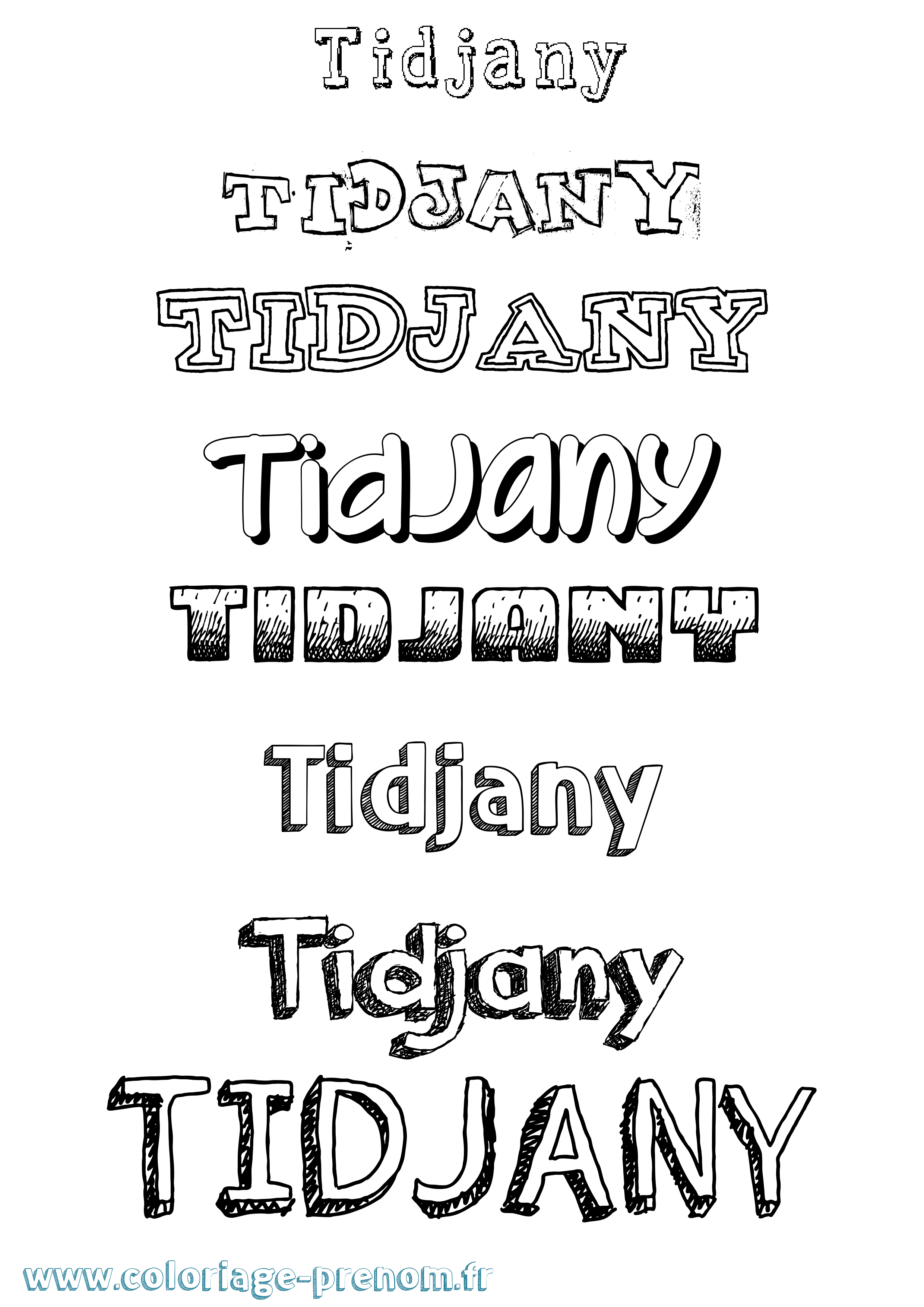 Coloriage Tidjany Dessiné Coloriage prénom Tidjany Dessiné