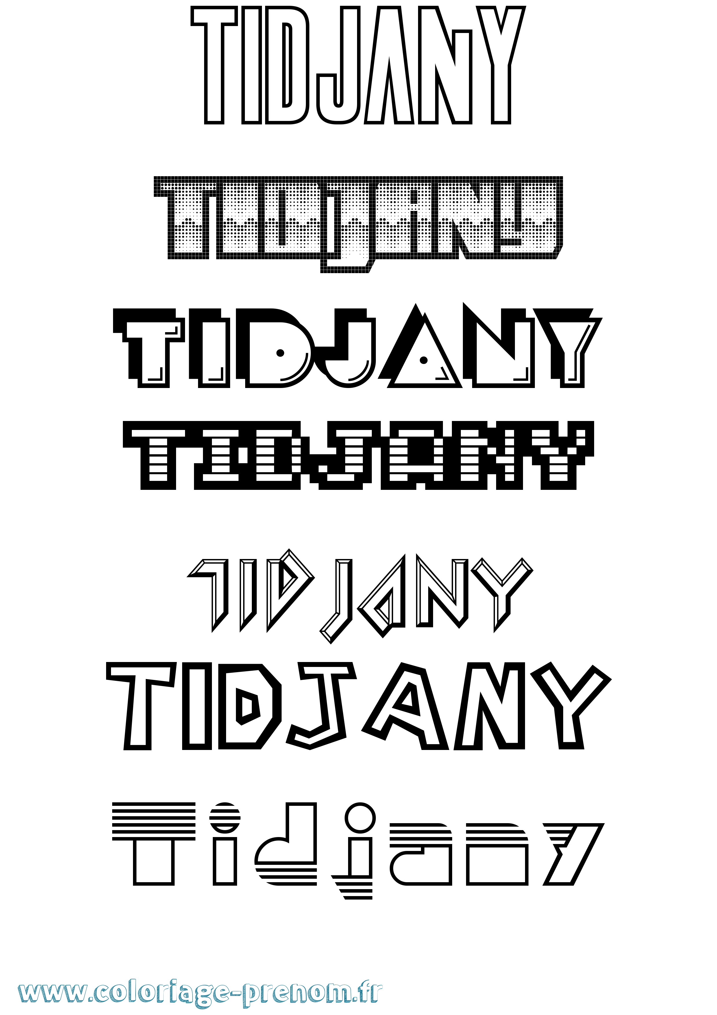 Coloriage Tidjany Jeux Vidéos Coloriage prénom Tidjany Jeux Vidéos