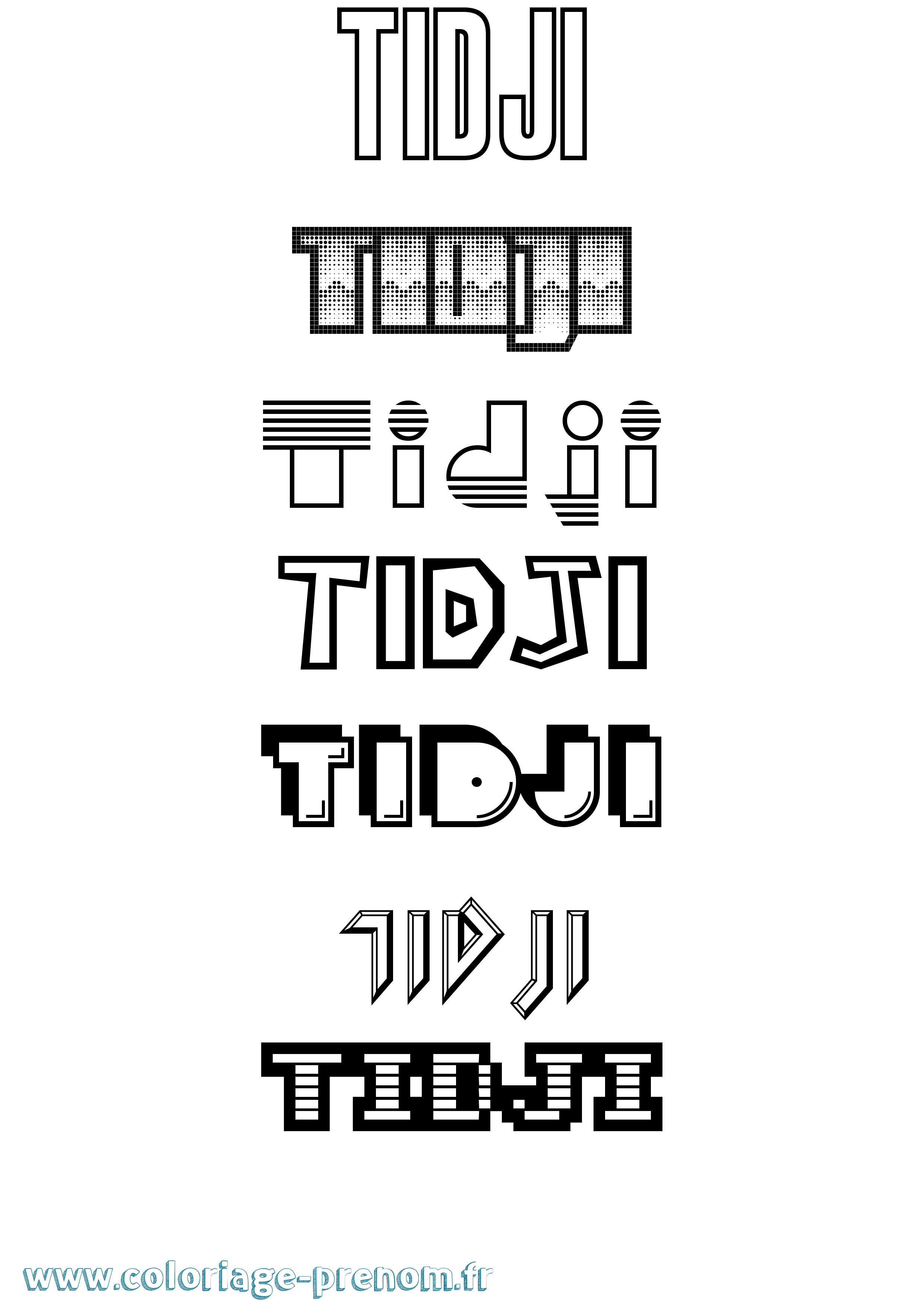Coloriage Tidji Jeux Vidéos Coloriage prénom Tidji Jeux Vidéos