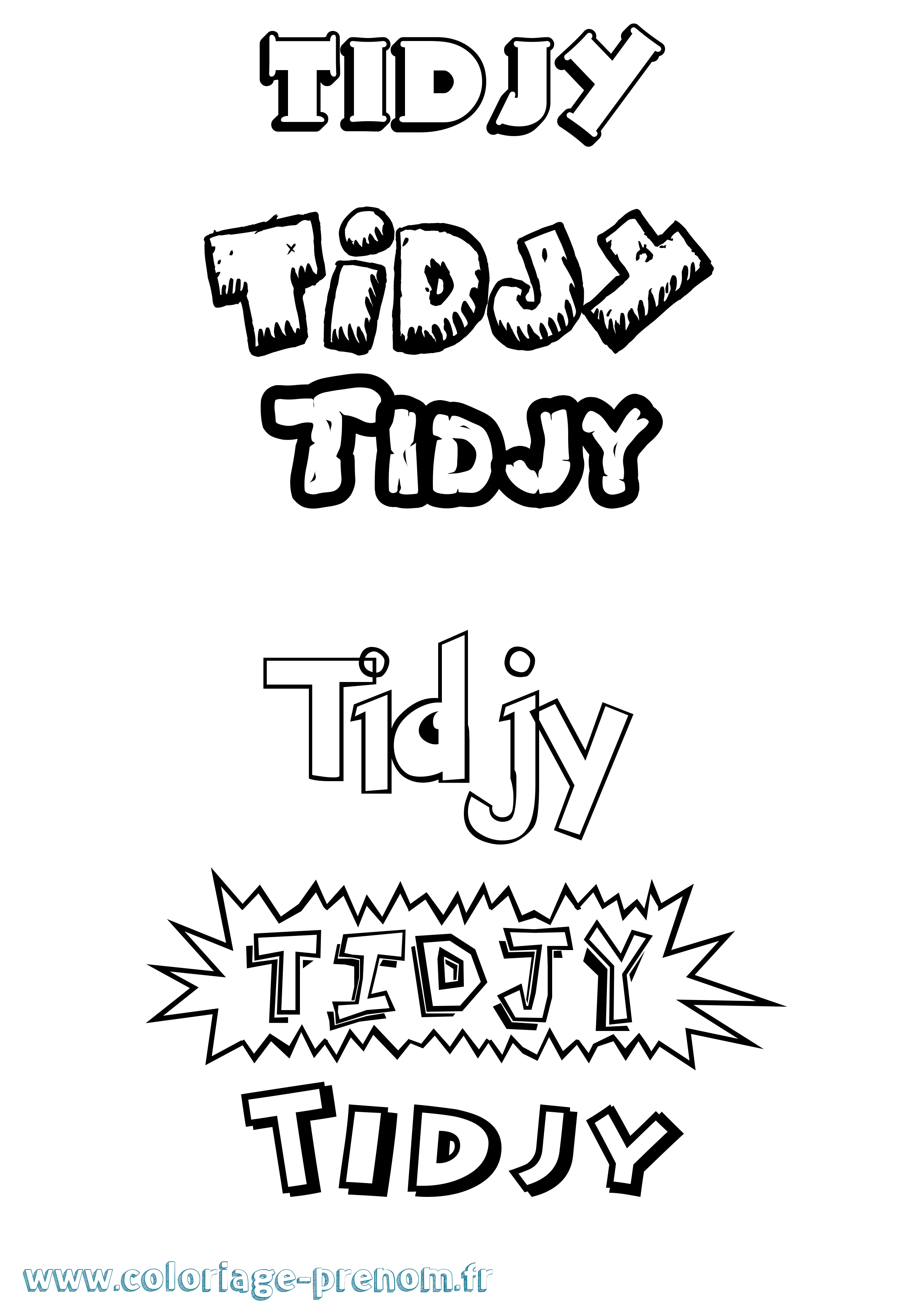 Coloriage Tidjy Dessin Animé Coloriage prénom Tidjy Dessin Animé