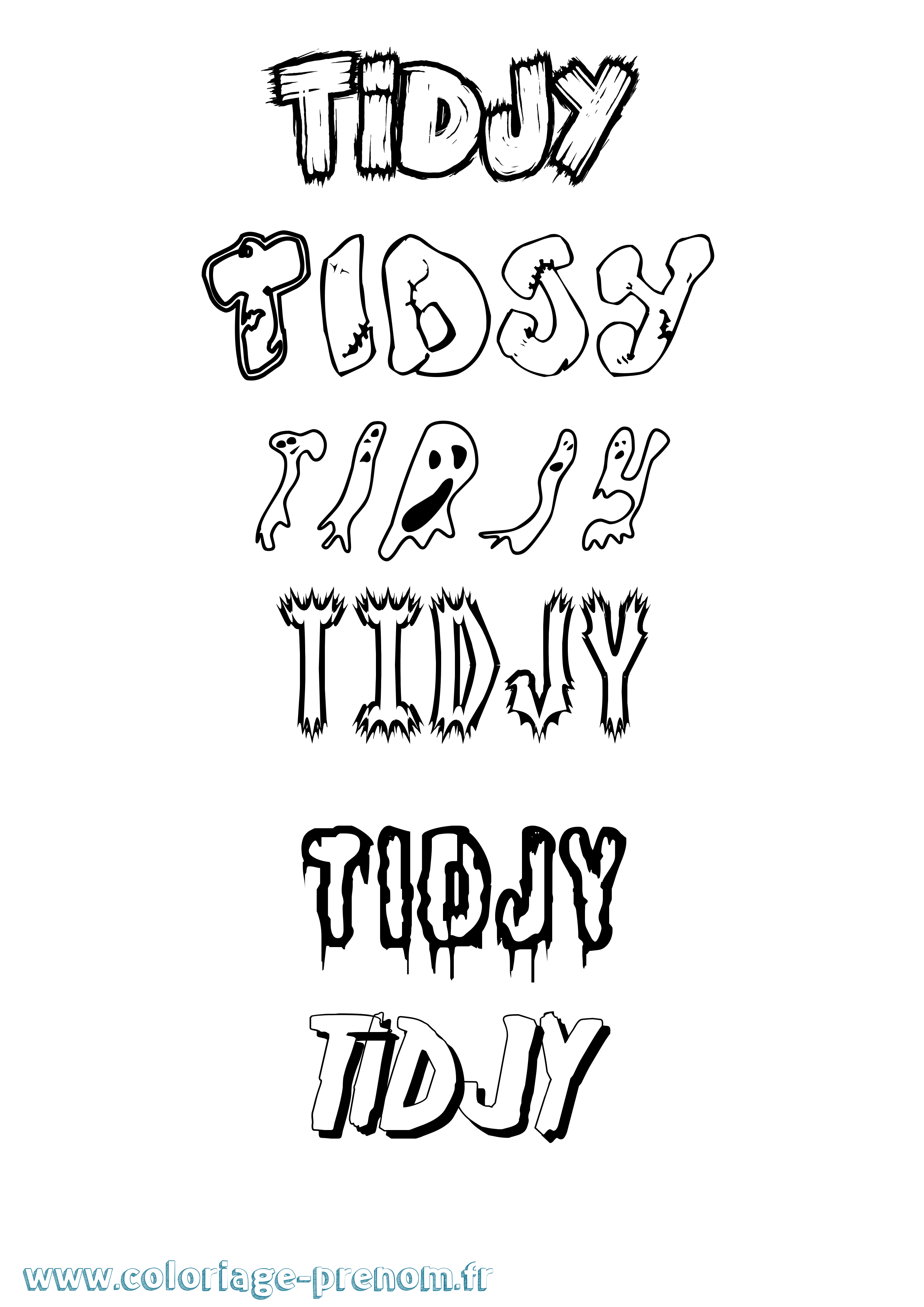 Coloriage Tidjy Frisson Coloriage prénom Tidjy Frisson