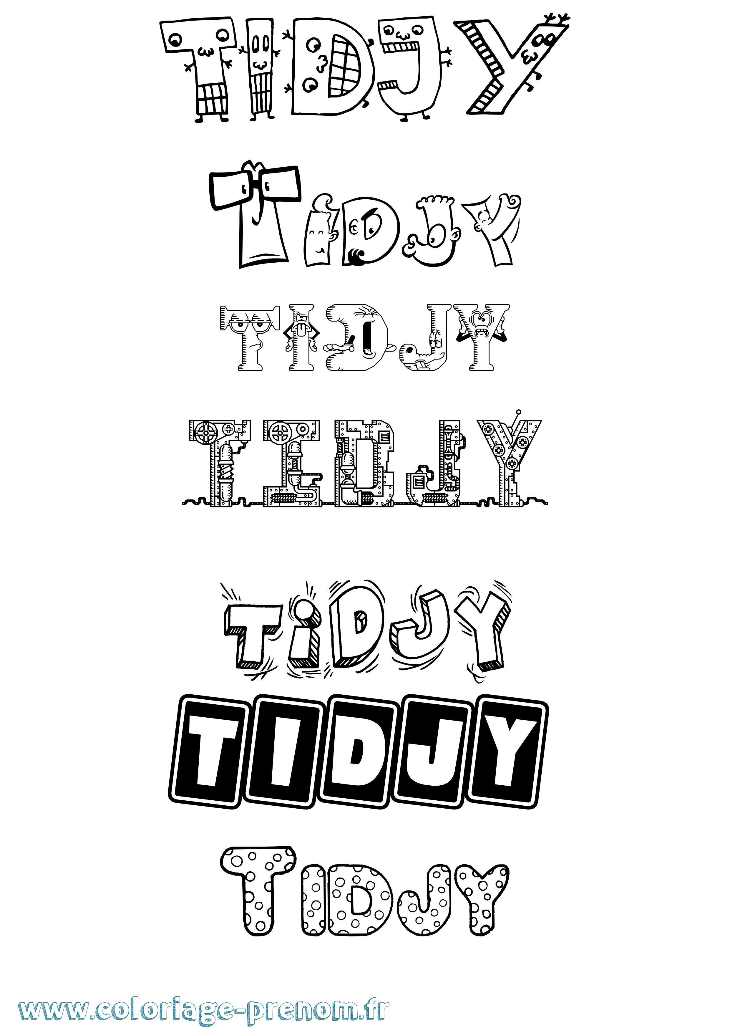 Coloriage Tidjy Fun Coloriage prénom Tidjy Fun