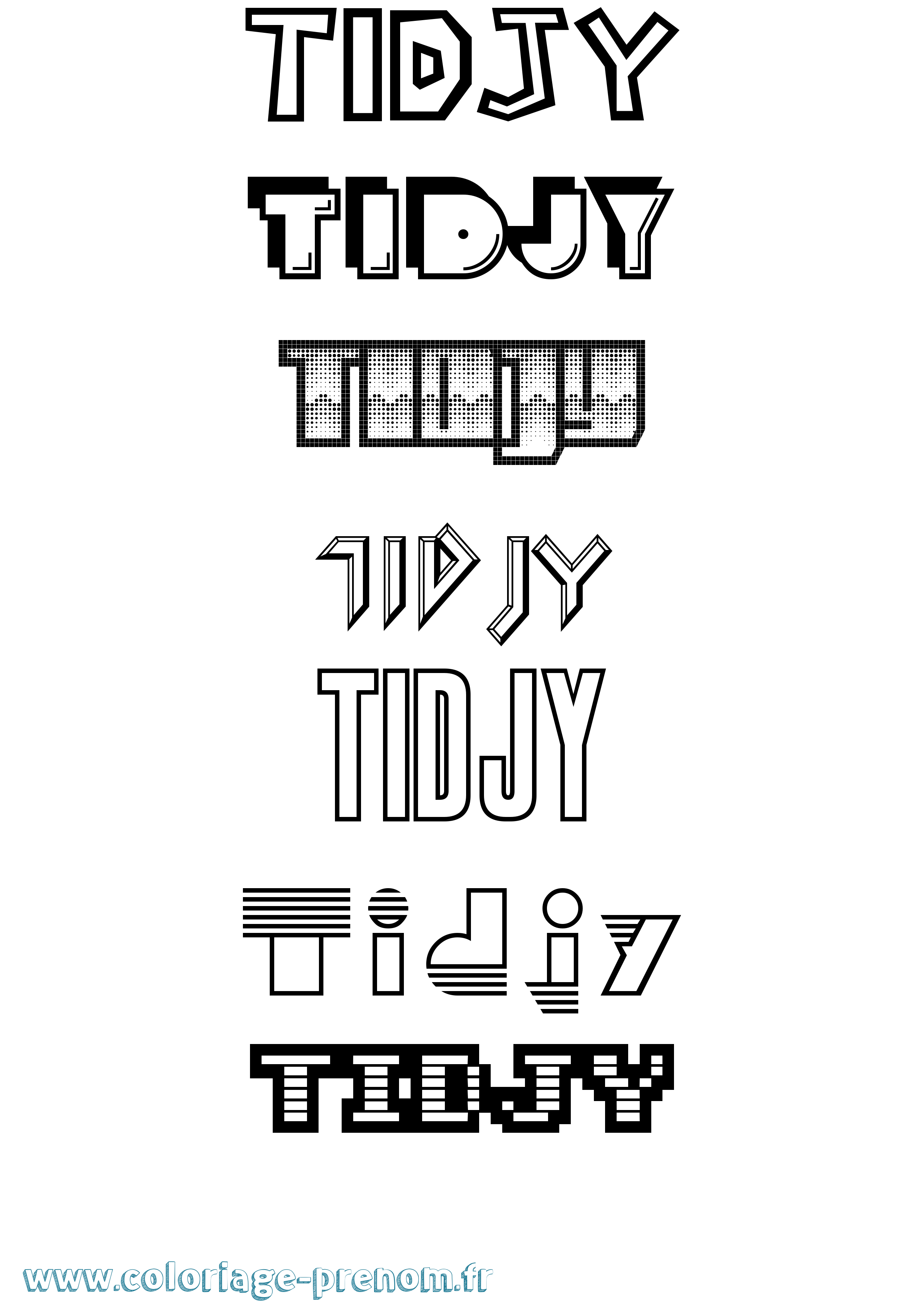 Coloriage Tidjy Jeux Vidéos Coloriage prénom Tidjy Jeux Vidéos