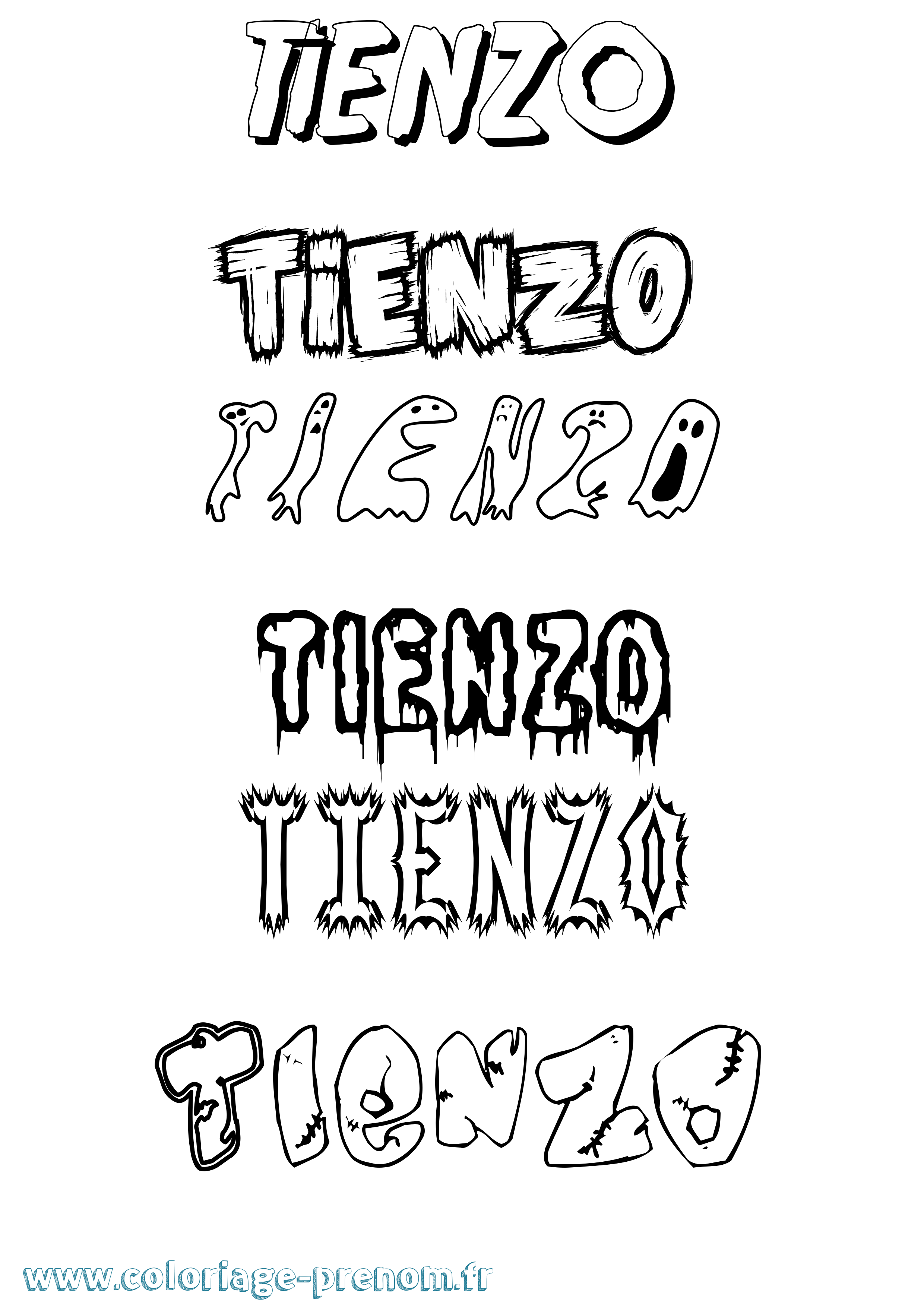 Coloriage Tienzo Frisson Coloriage prénom Tienzo Frisson