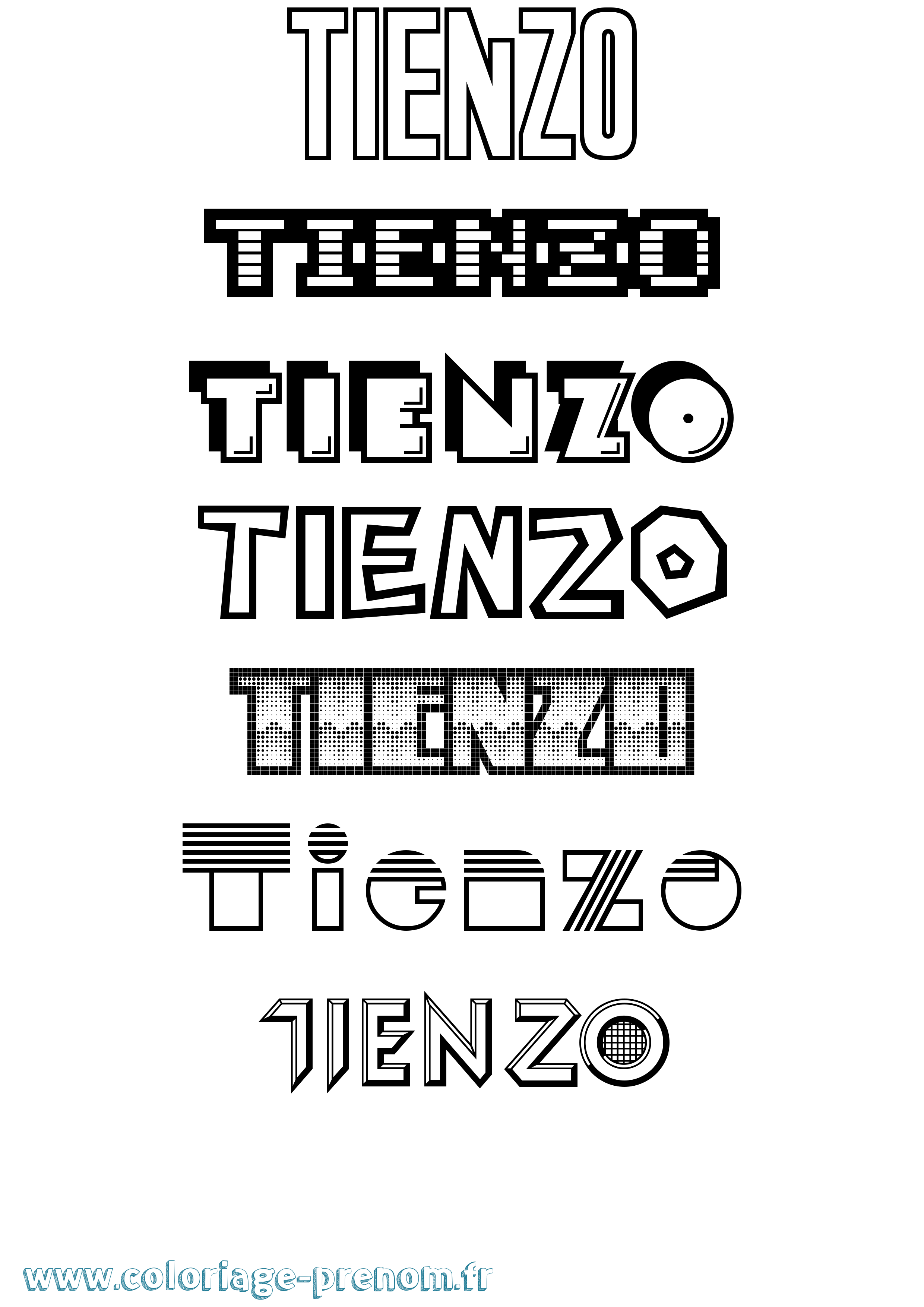 Coloriage Tienzo Jeux Vidéos Coloriage prénom Tienzo Jeux Vidéos