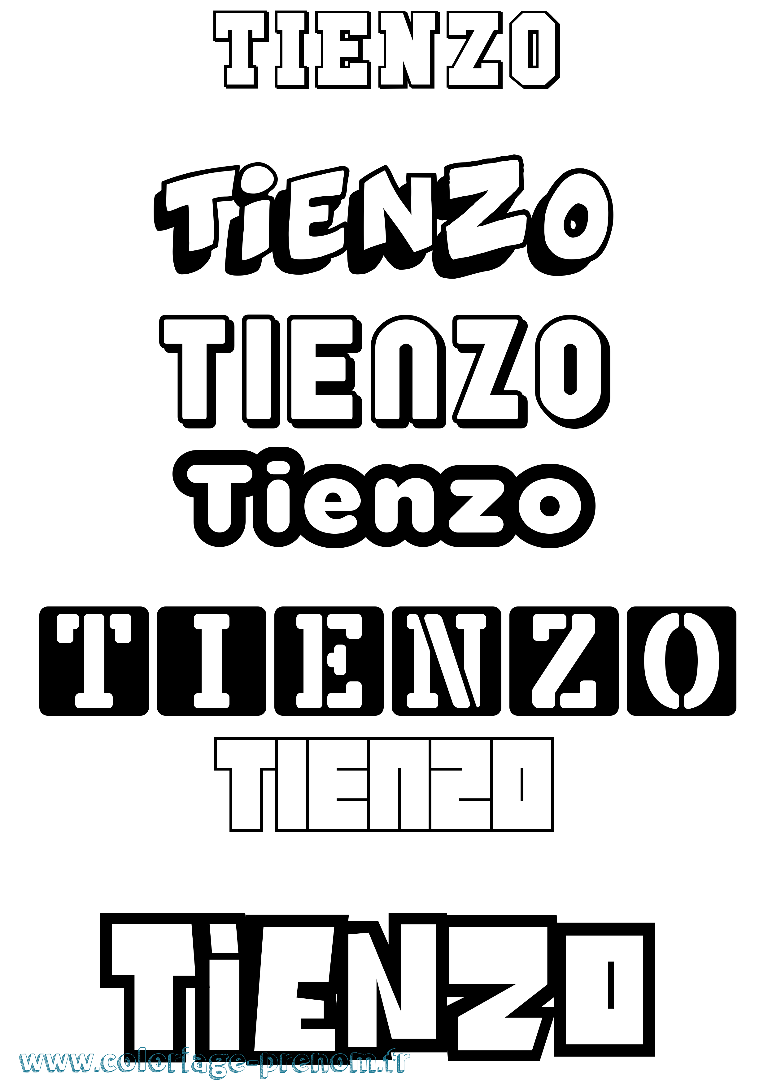 Coloriage Tienzo Simple Coloriage prénom Tienzo Simple