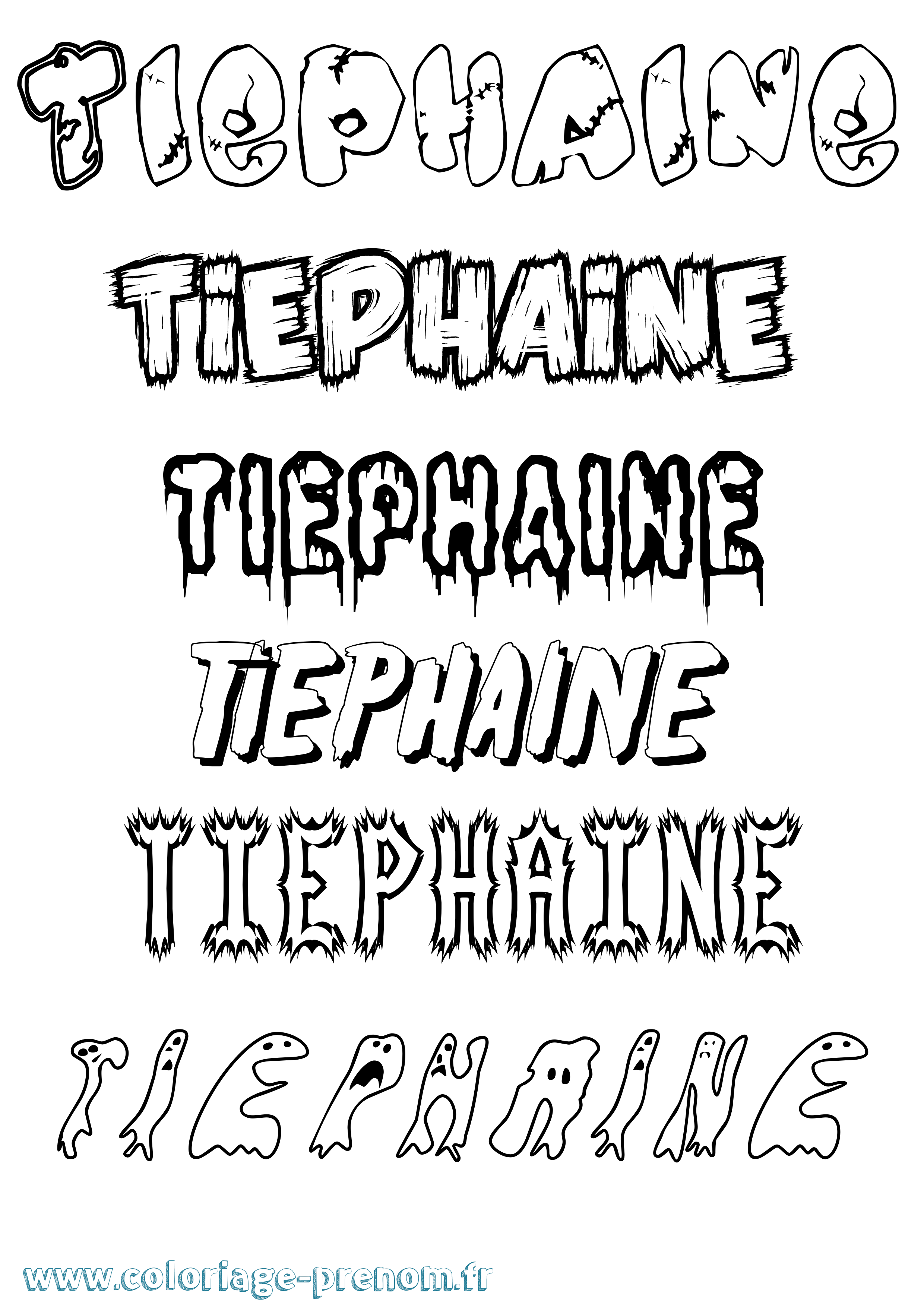 Coloriage Tiephaine Frisson Coloriage prénom Tiephaine Frisson