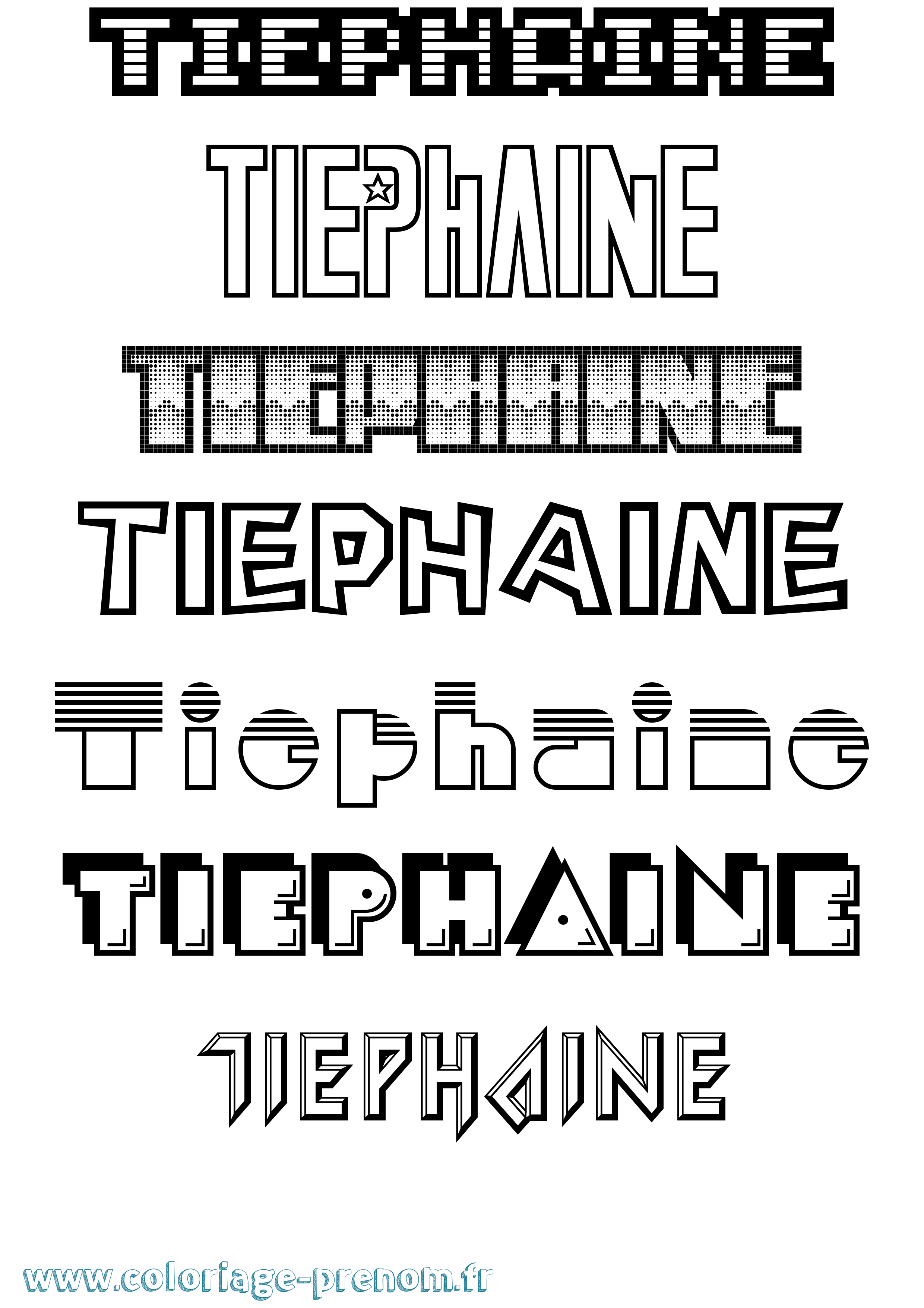 Coloriage Tiephaine Jeux Vidéos Coloriage prénom Tiephaine Jeux Vidéos