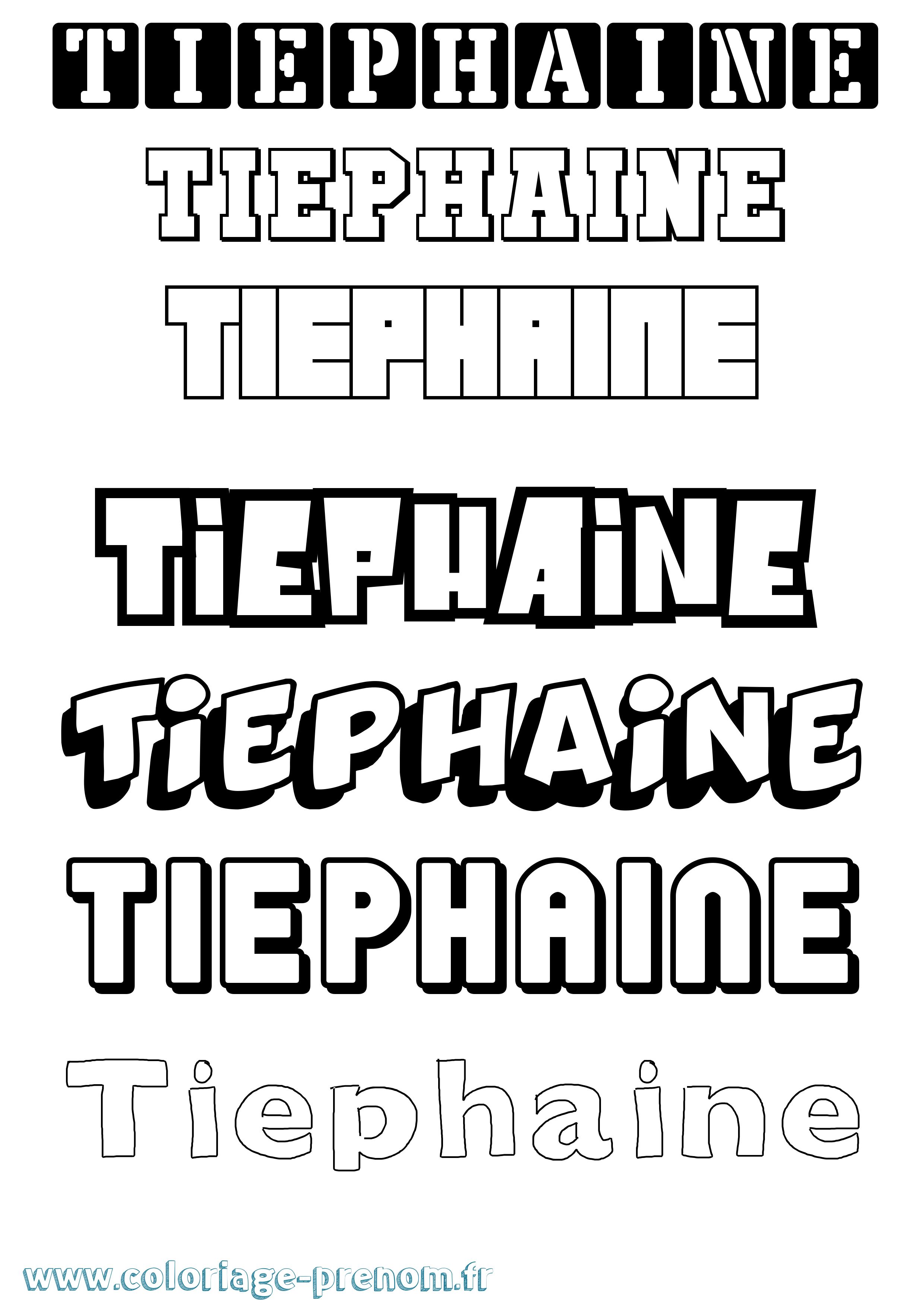 Coloriage Tiephaine Simple Coloriage prénom Tiephaine Simple