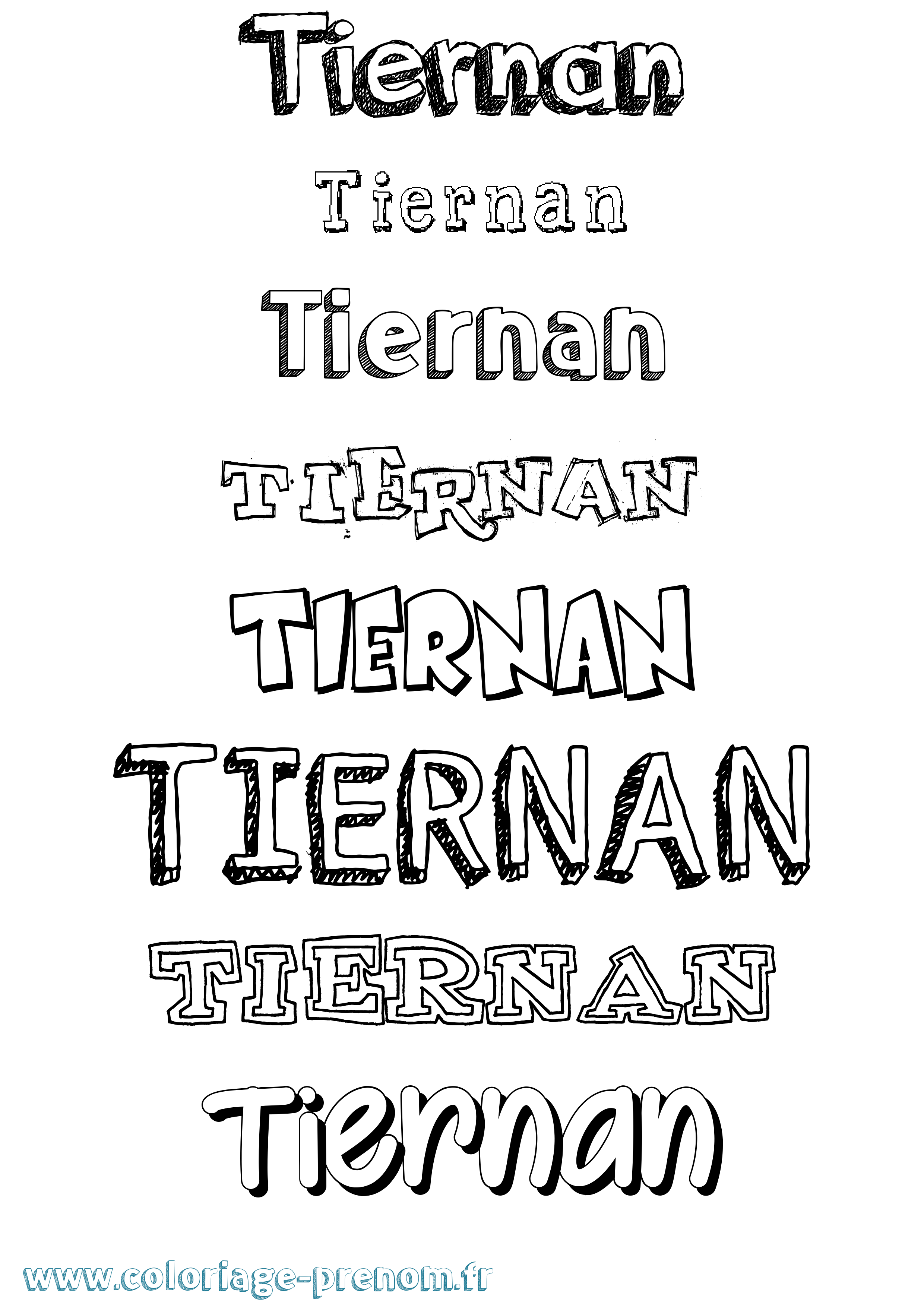 Coloriage Tiernan Dessiné Coloriage prénom Tiernan Dessiné