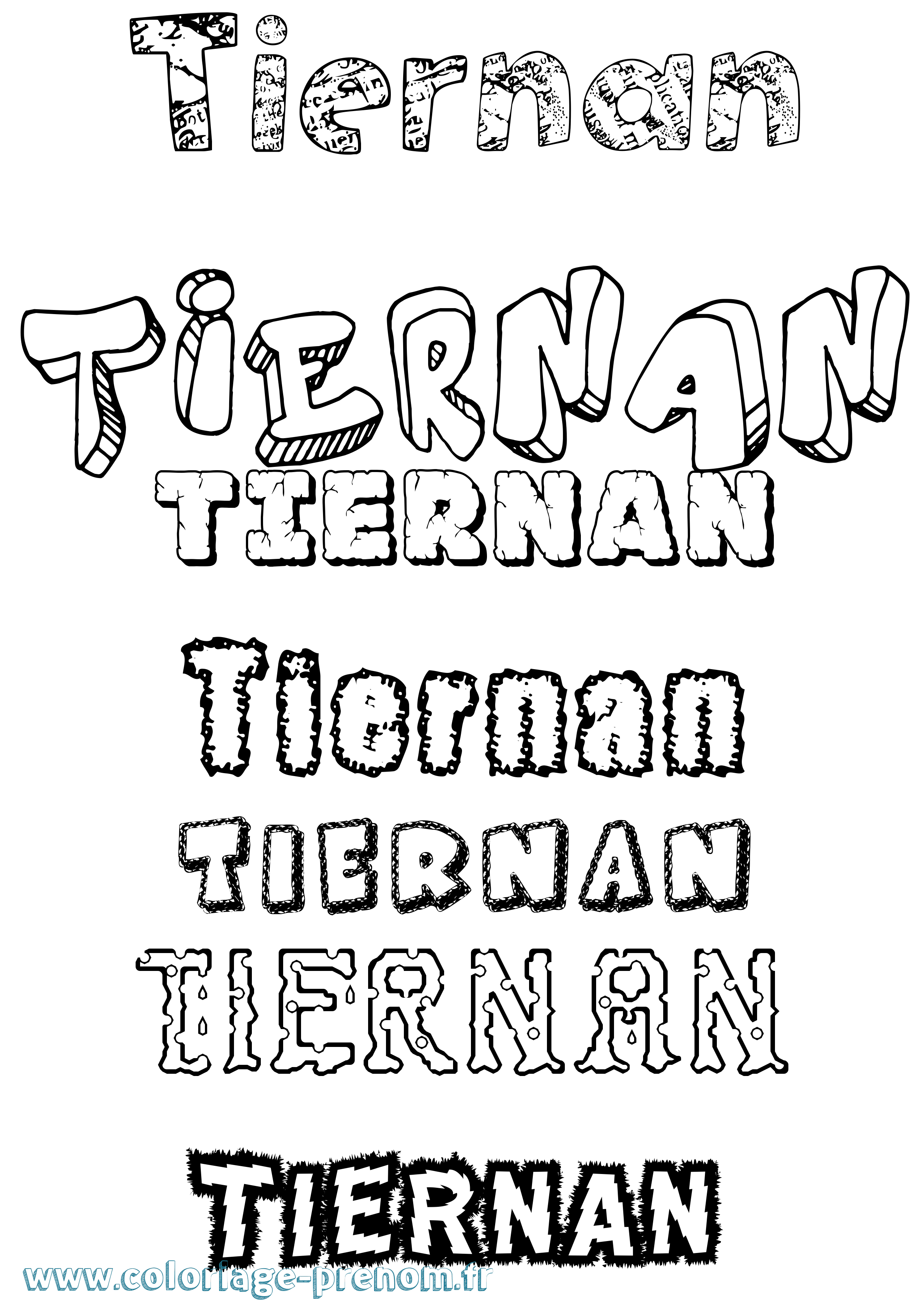 Coloriage Tiernan Destructuré Coloriage prénom Tiernan Destructuré