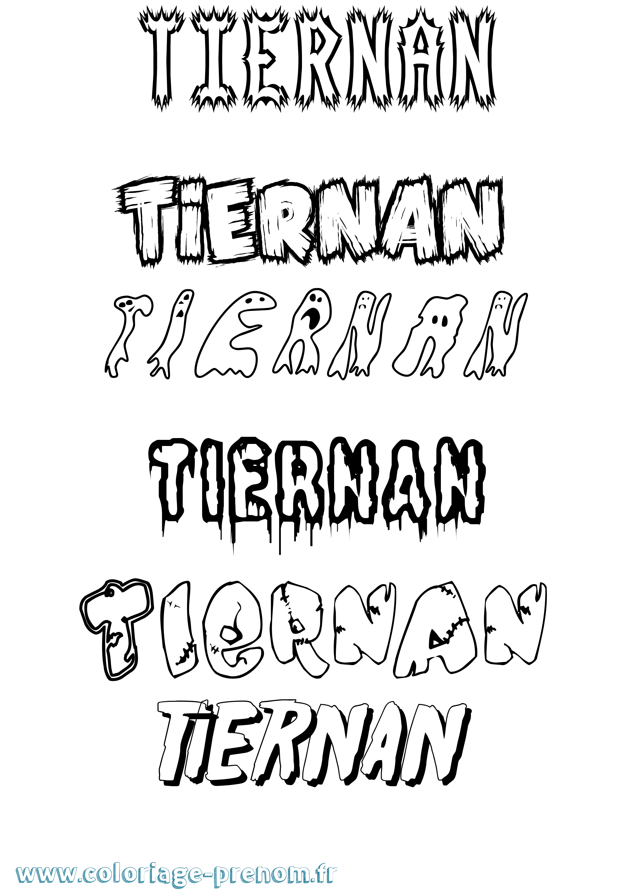 Coloriage Tiernan Frisson Coloriage prénom Tiernan Frisson