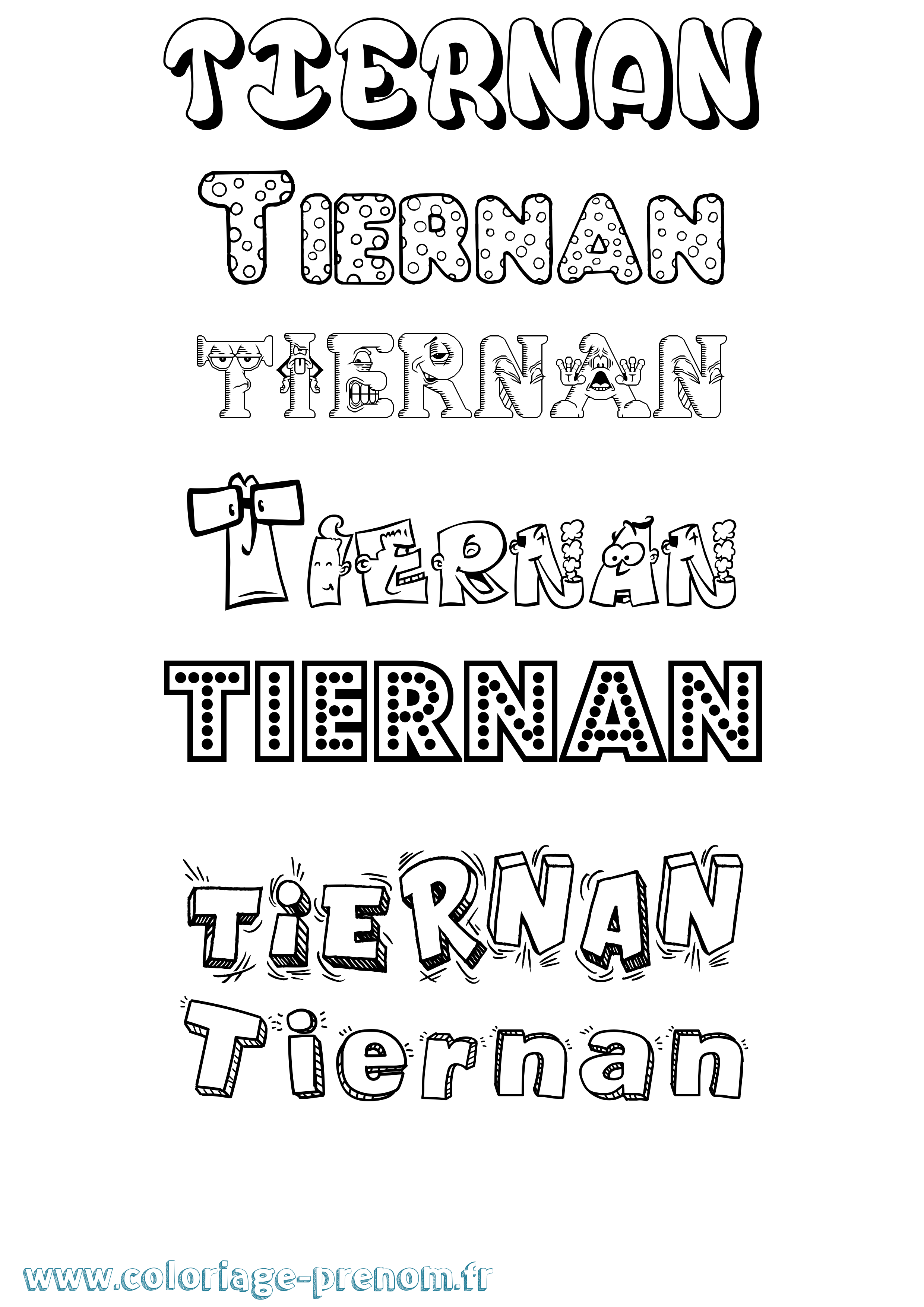 Coloriage Tiernan Fun Coloriage prénom Tiernan Fun