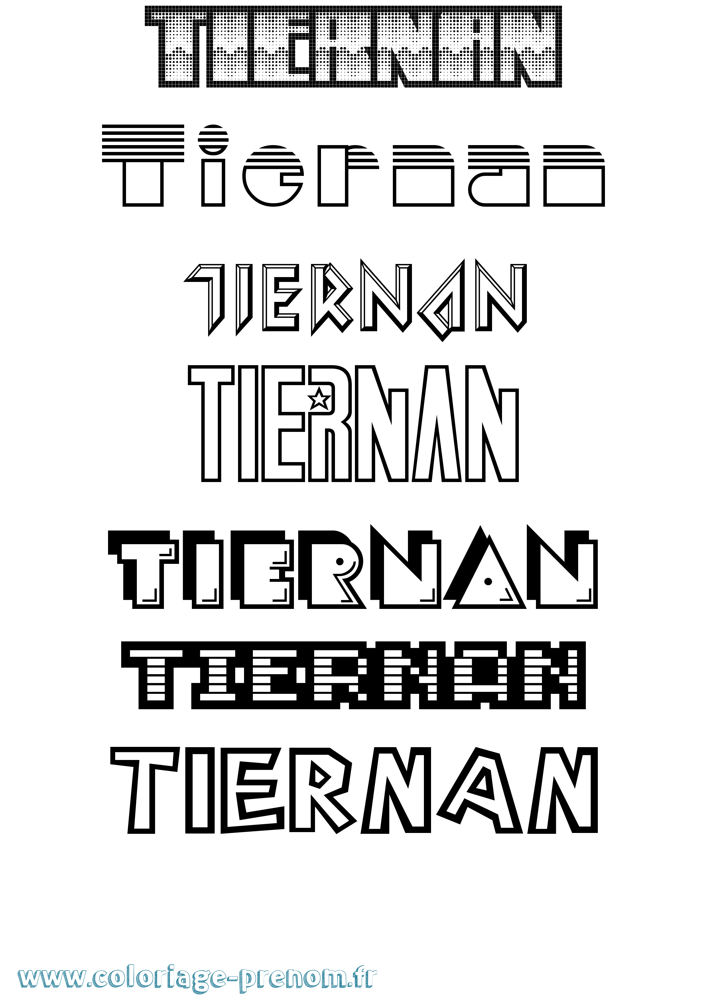 Coloriage Tiernan Jeux Vidéos Coloriage prénom Tiernan Jeux Vidéos