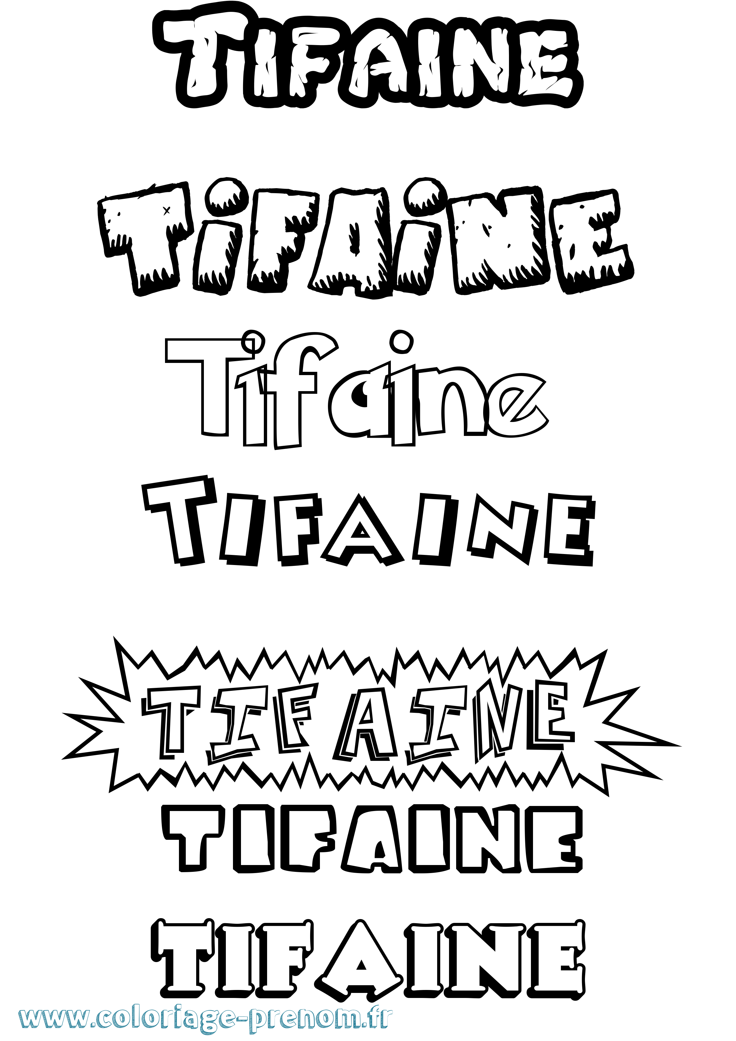 Coloriage Tifaine Dessin Animé Coloriage prénom Tifaine Dessin Animé