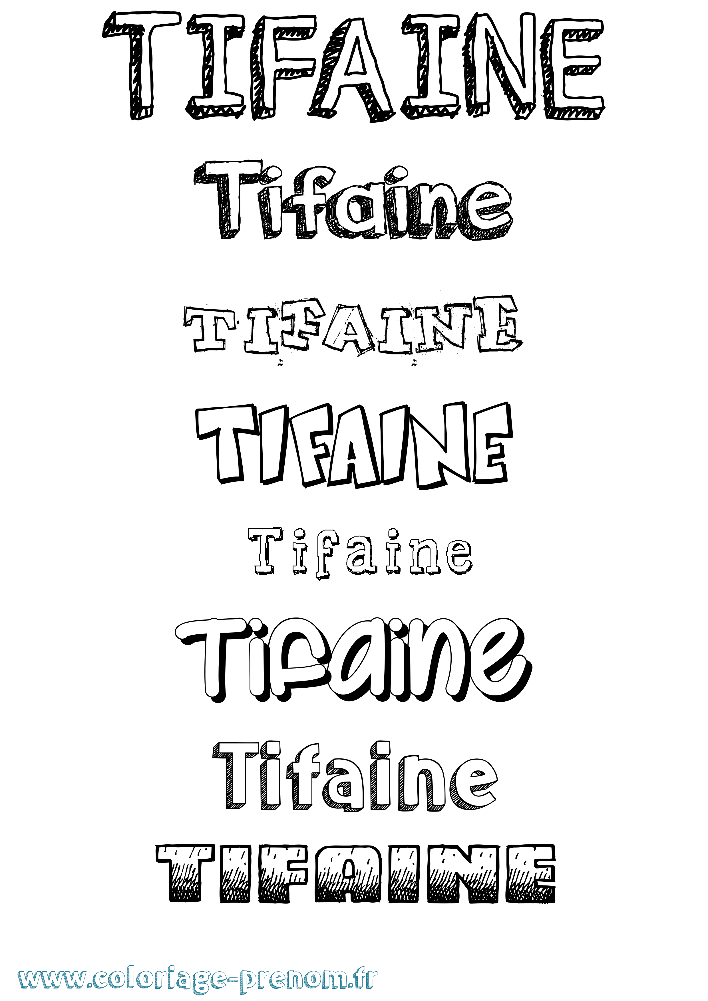 Coloriage Tifaine Dessiné Coloriage prénom Tifaine Dessiné
