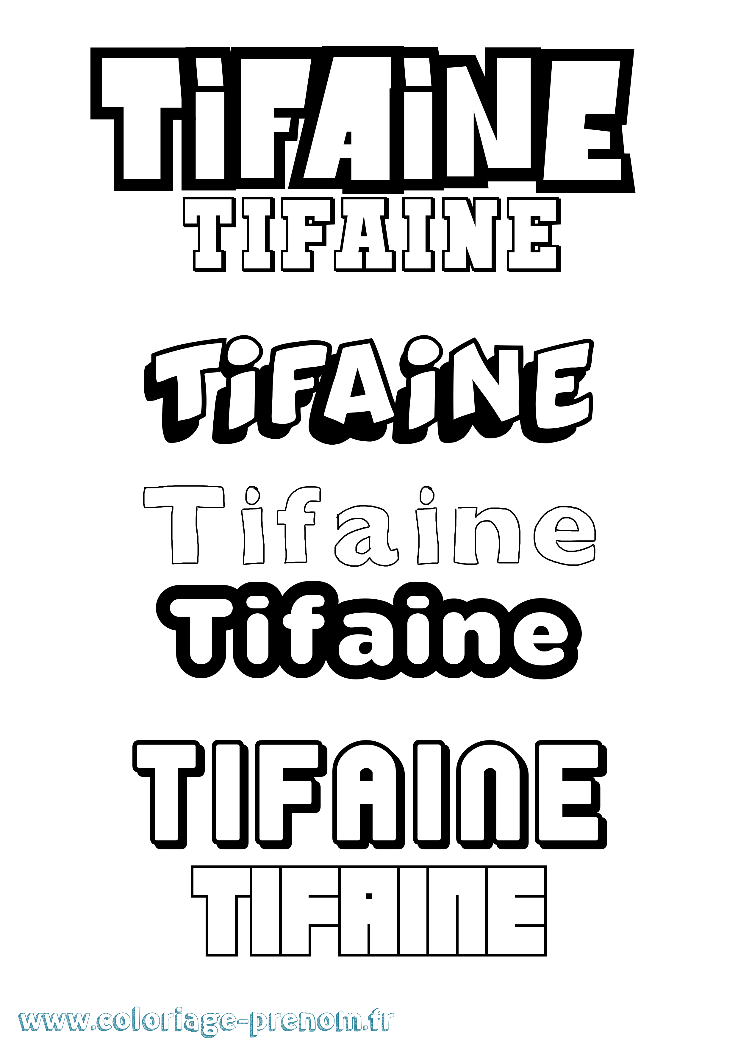 Coloriage Tifaine Simple Coloriage prénom Tifaine Simple