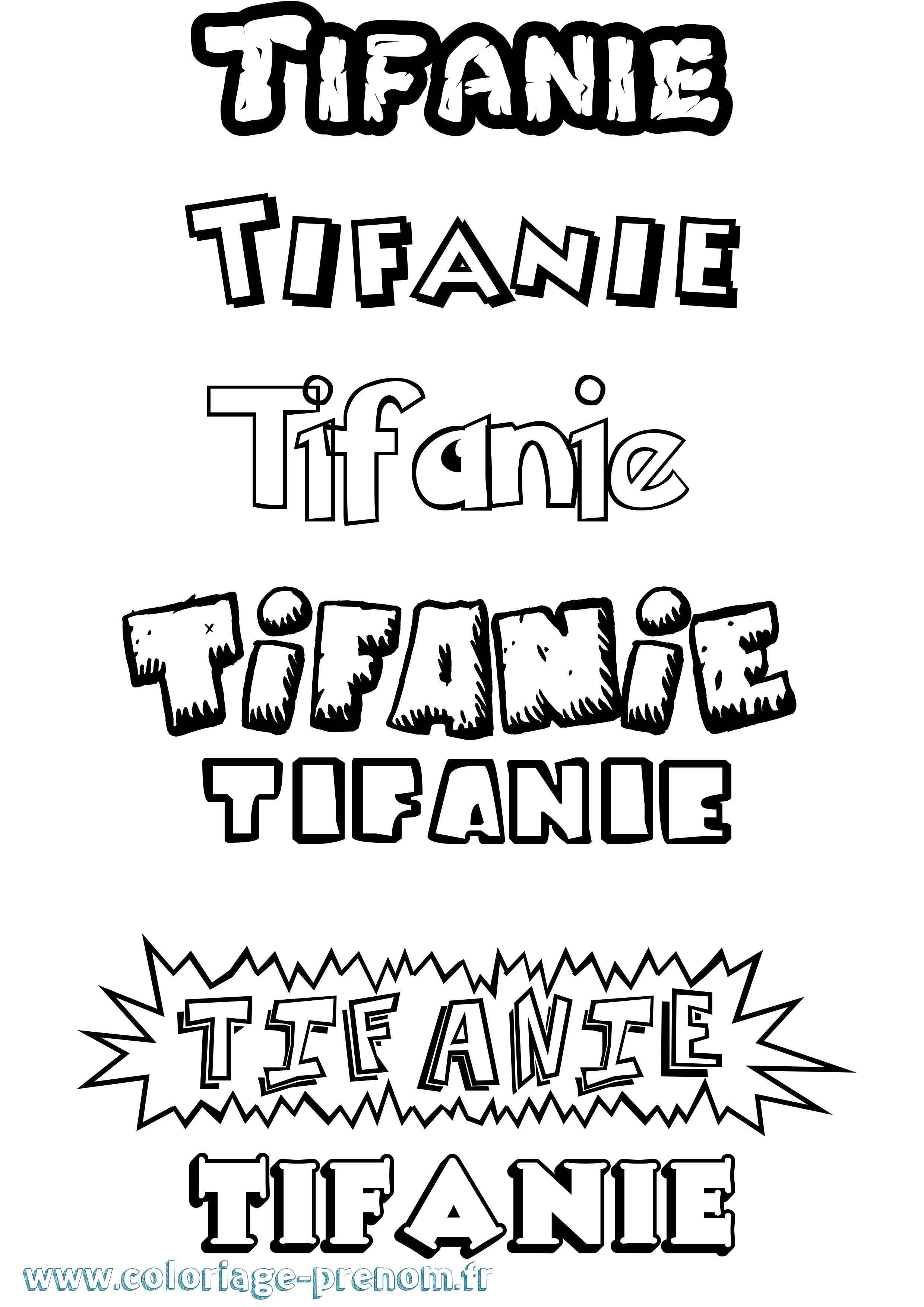 Coloriage Tifanie Dessin Animé Coloriage prénom Tifanie Dessin Animé