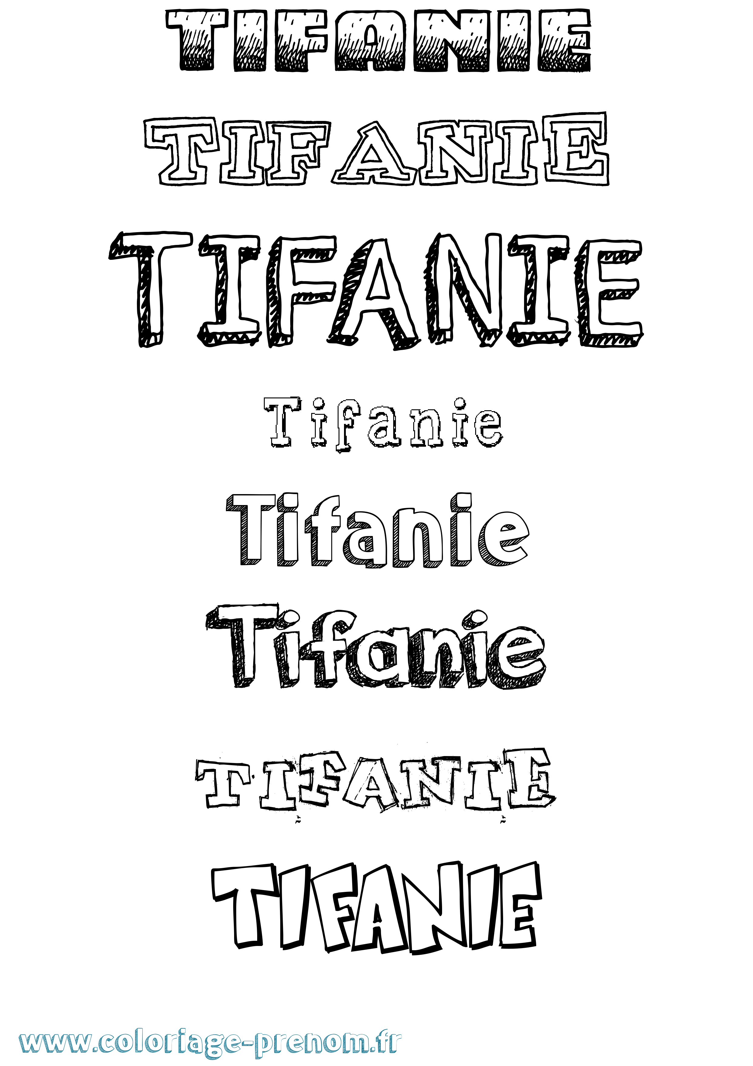 Coloriage Tifanie Dessiné Coloriage prénom Tifanie Dessiné