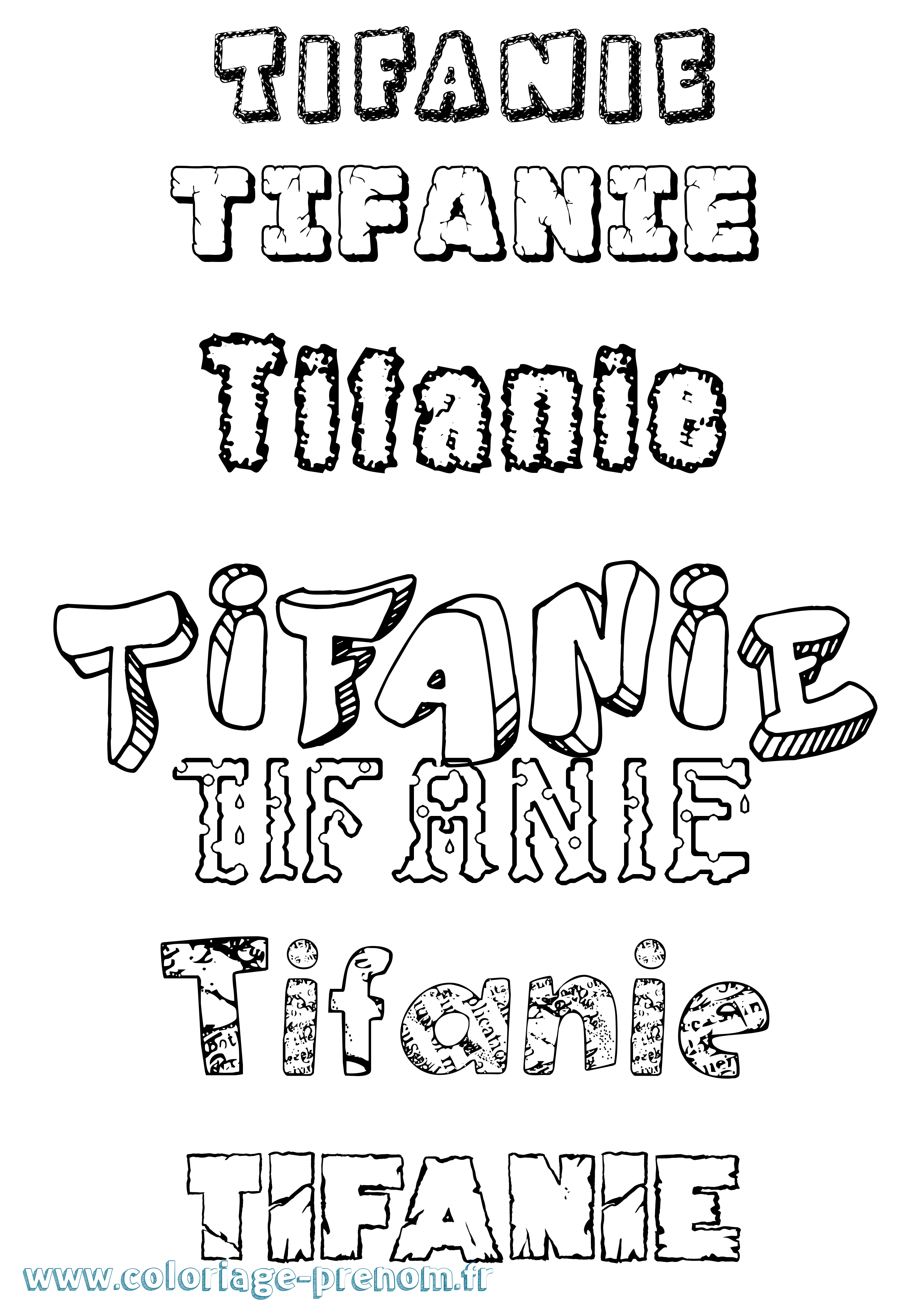 Coloriage Tifanie Destructuré Coloriage prénom Tifanie Destructuré