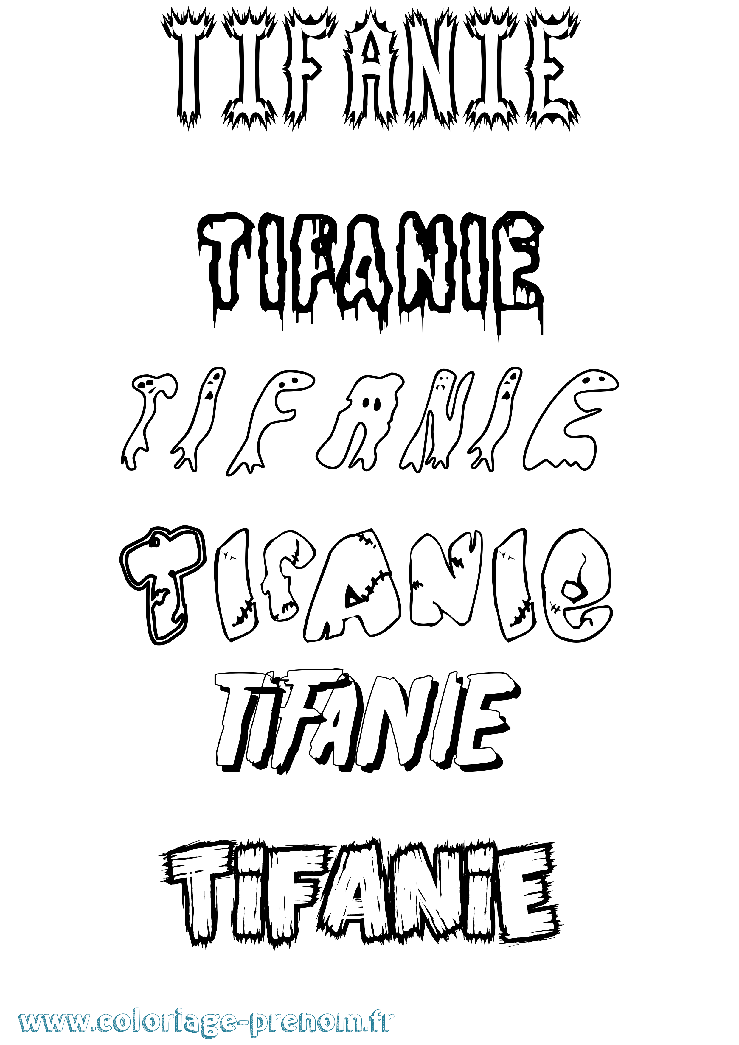 Coloriage Tifanie Frisson Coloriage prénom Tifanie Frisson