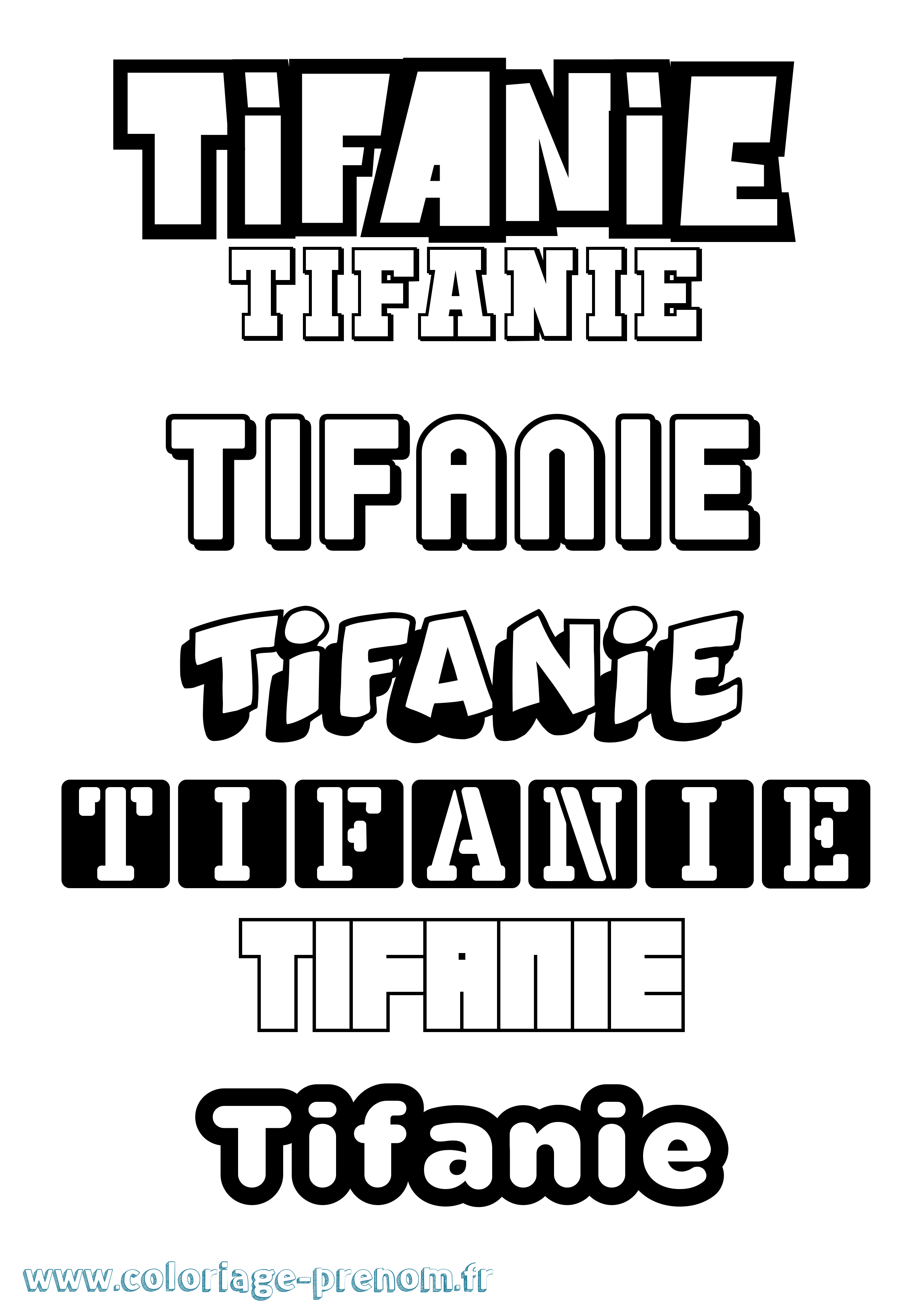 Coloriage Tifanie Simple Coloriage prénom Tifanie Simple