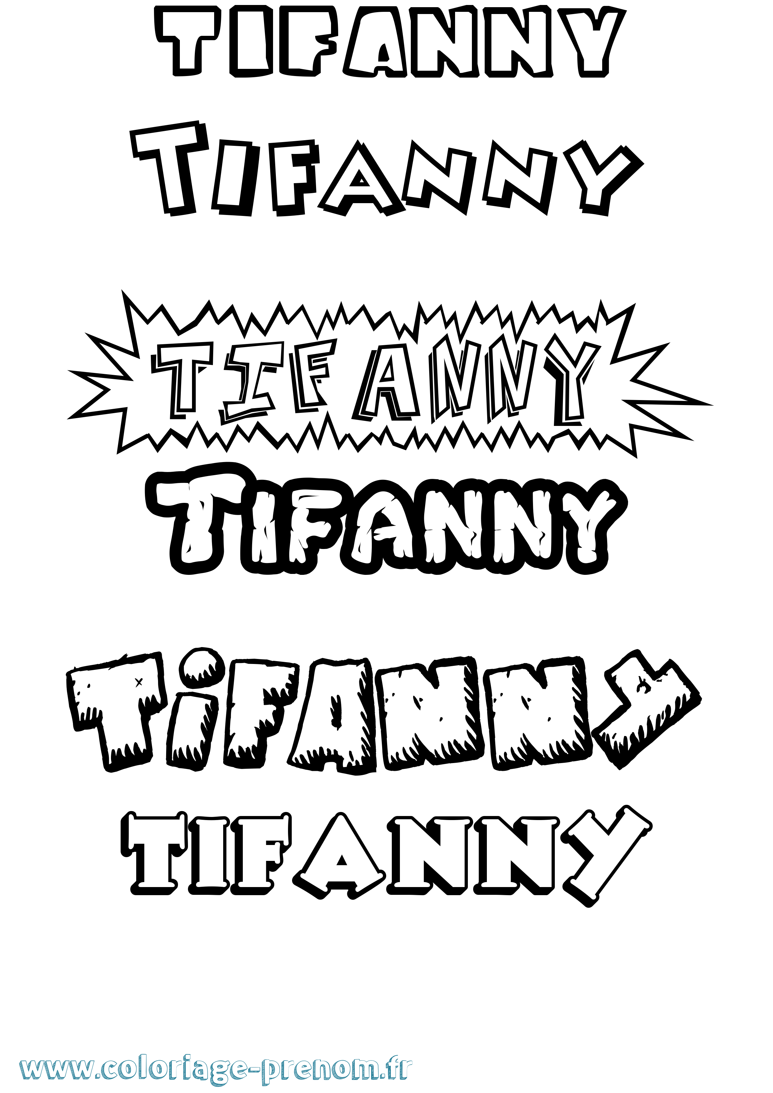Coloriage Tifanny Dessin Animé Coloriage prénom Tifanny Dessin Animé
