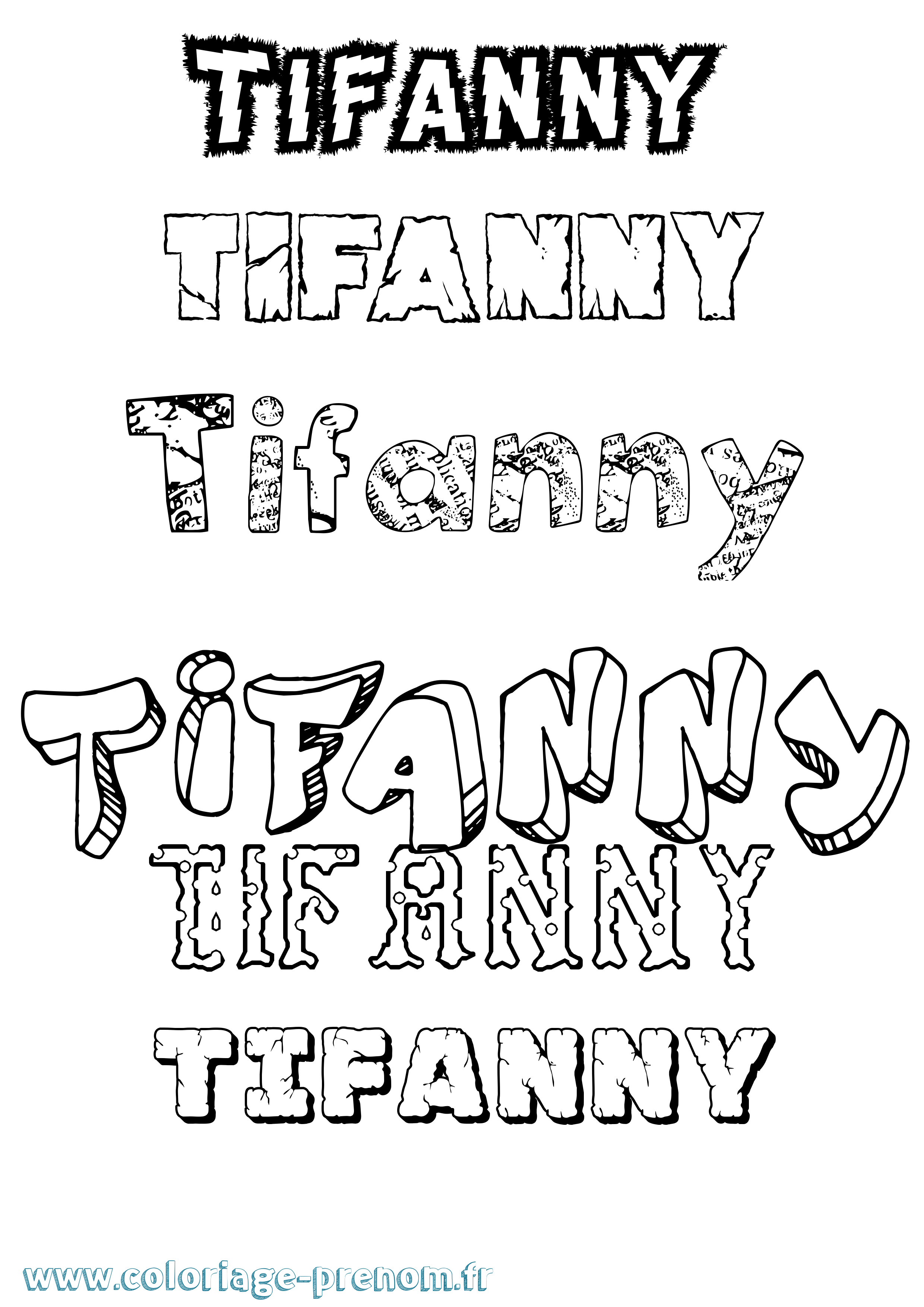 Coloriage Tifanny Destructuré Coloriage prénom Tifanny Destructuré