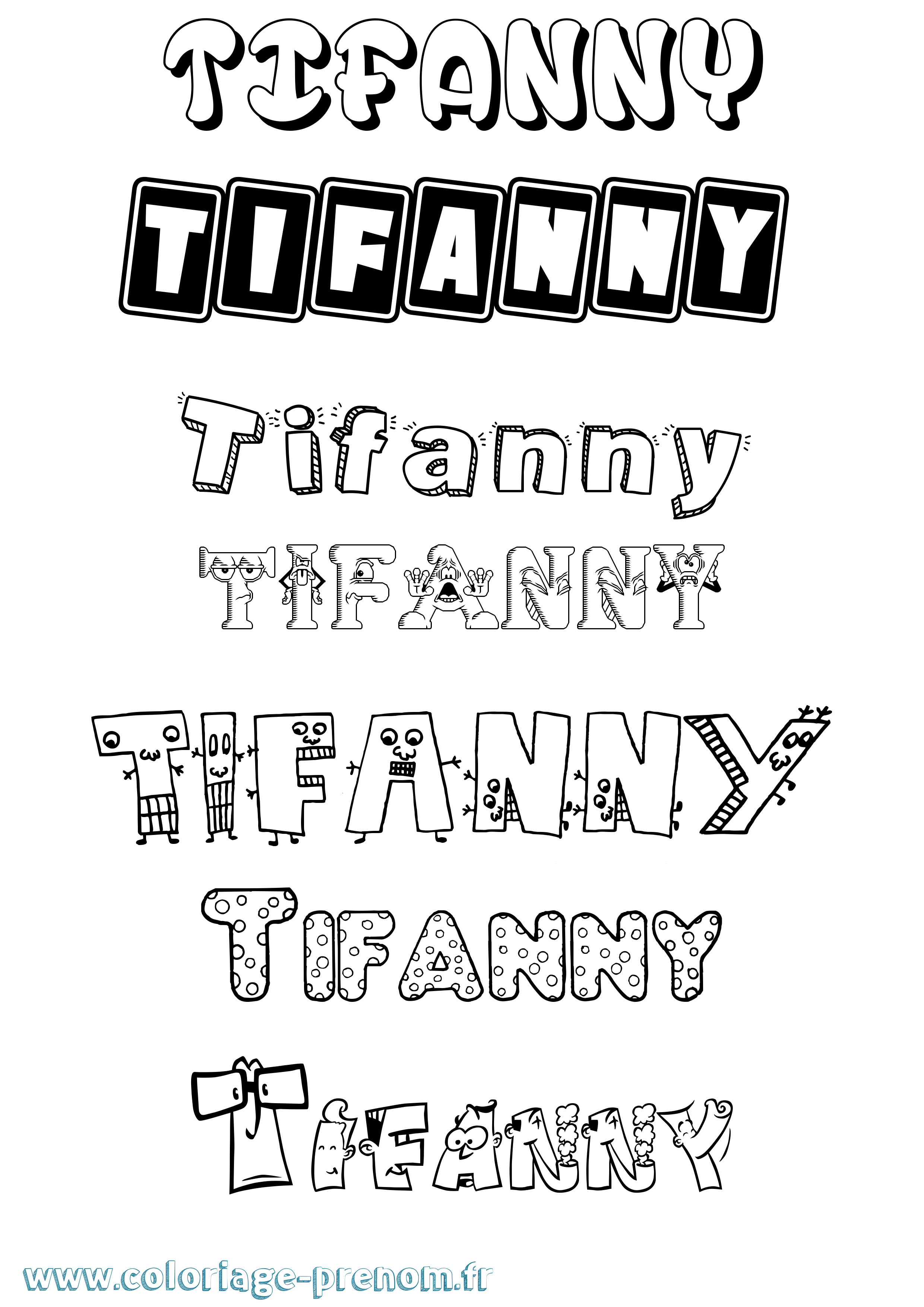 Coloriage Tifanny Fun Coloriage prénom Tifanny Fun