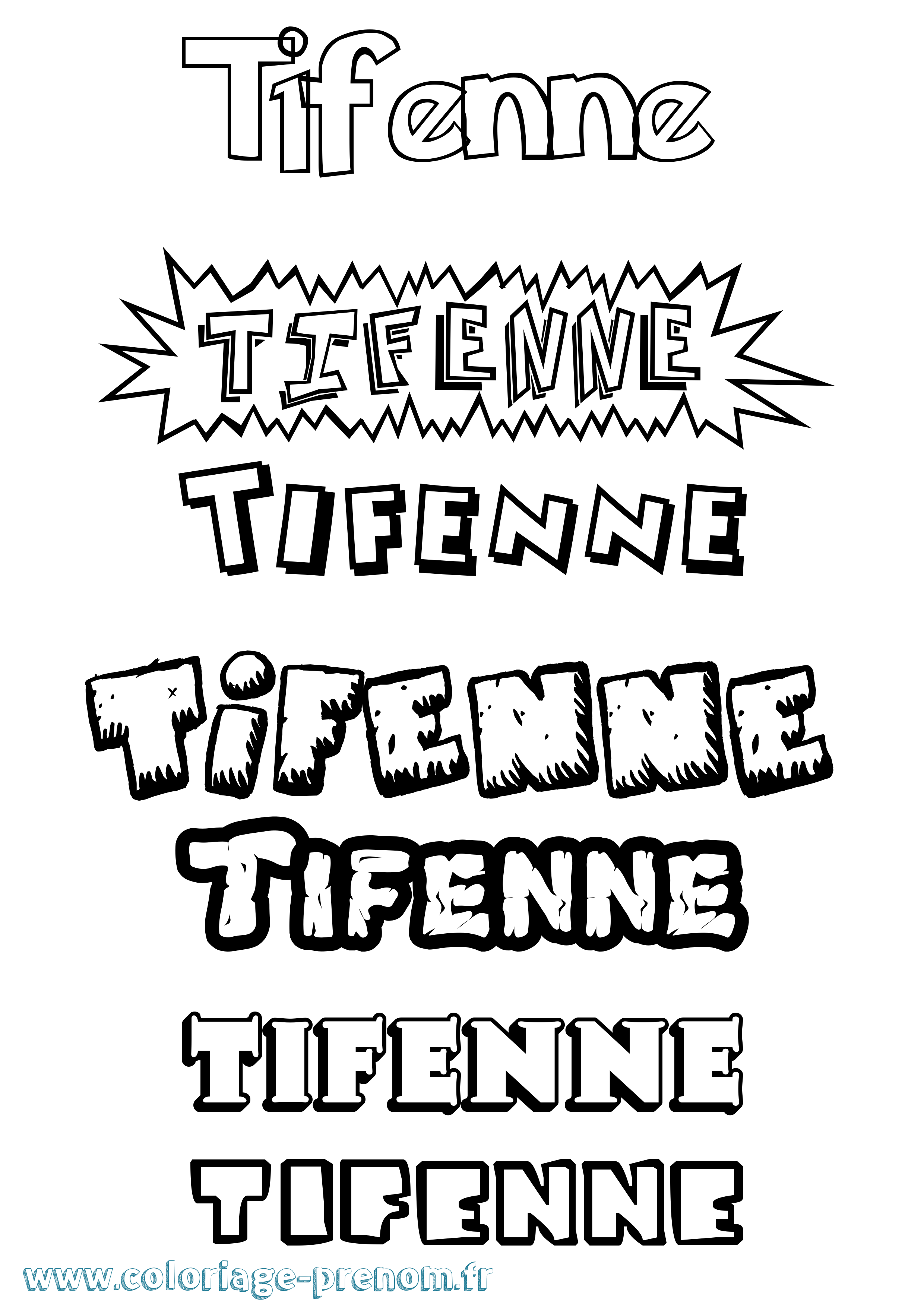 Coloriage Tifenne Dessin Animé Coloriage prénom Tifenne Dessin Animé