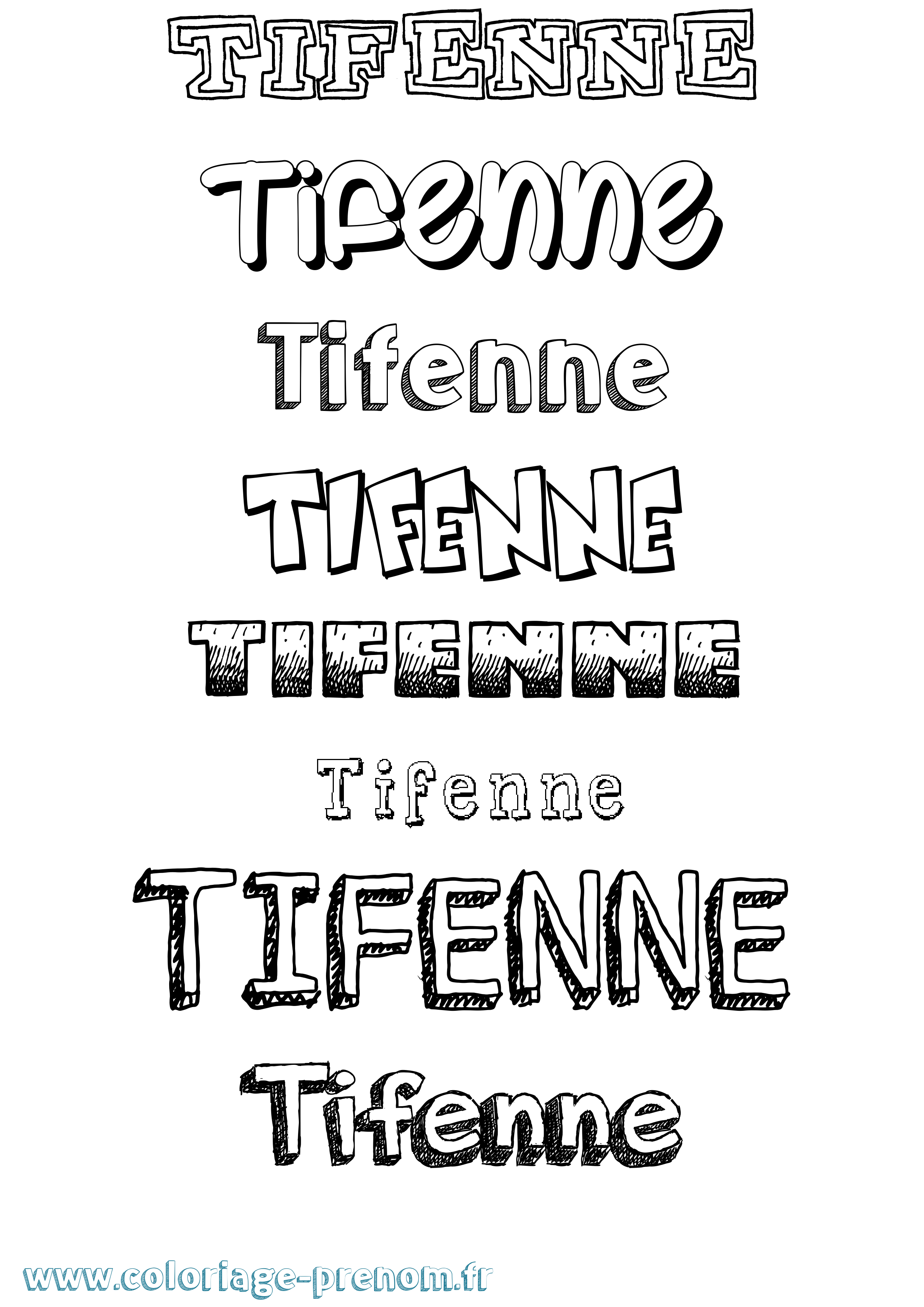 Coloriage Tifenne Dessiné Coloriage prénom Tifenne Dessiné