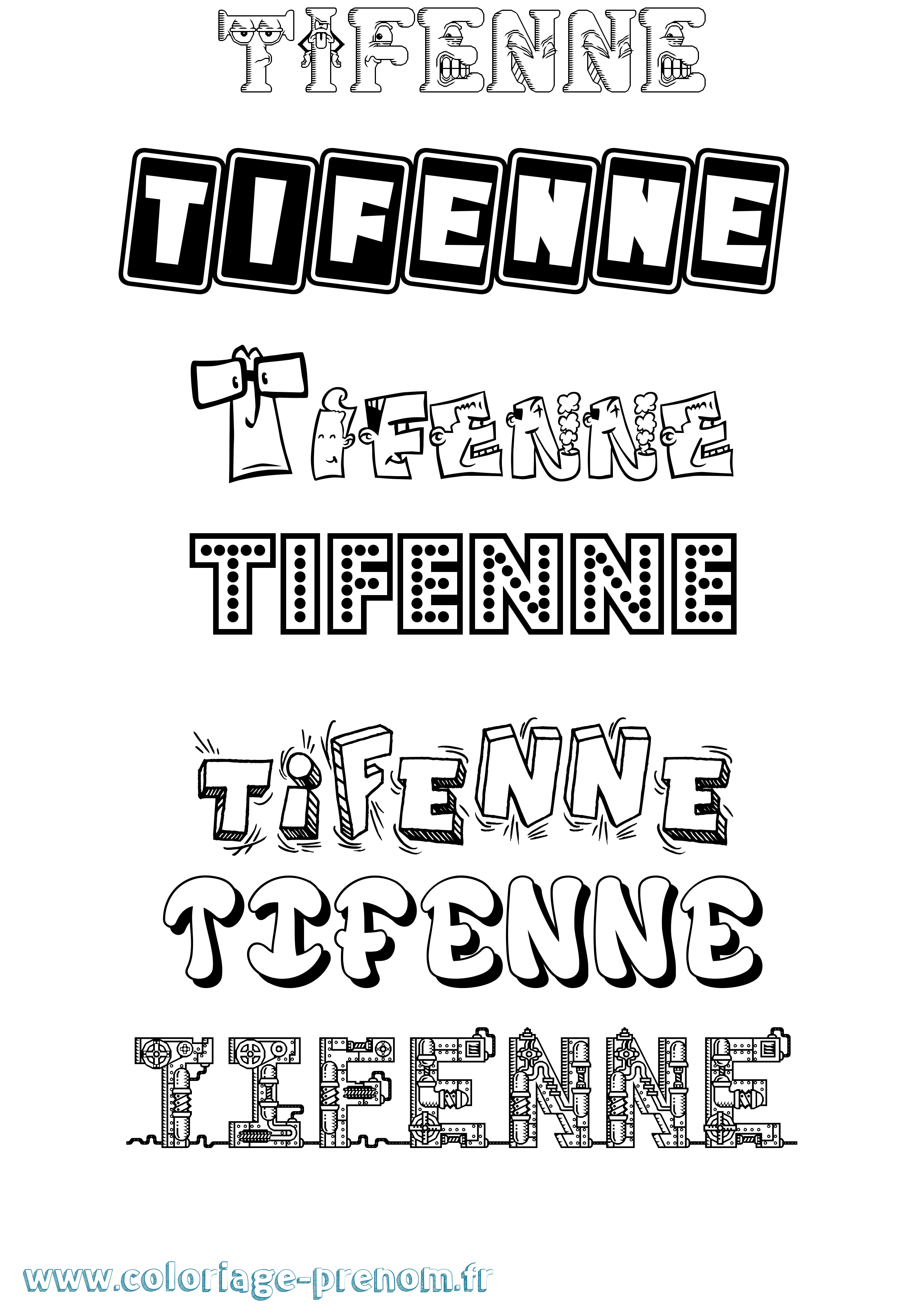 Coloriage Tifenne Fun Coloriage prénom Tifenne Fun