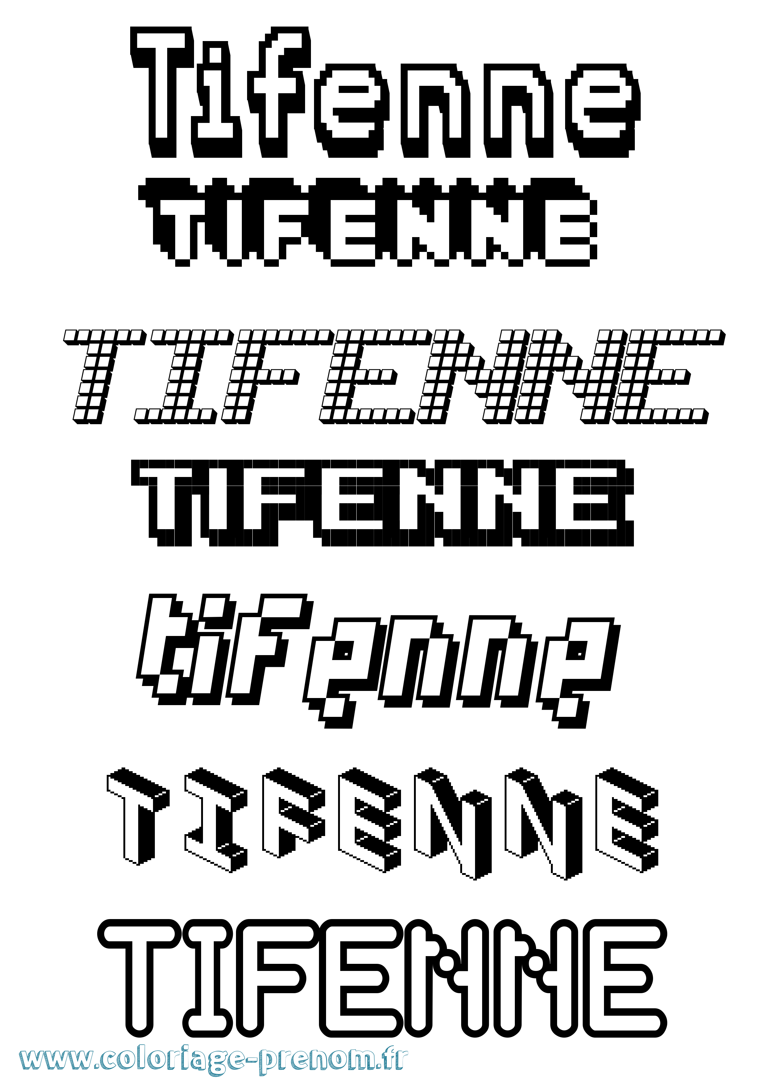 Coloriage Tifenne Pixel Coloriage prénom Tifenne Pixel