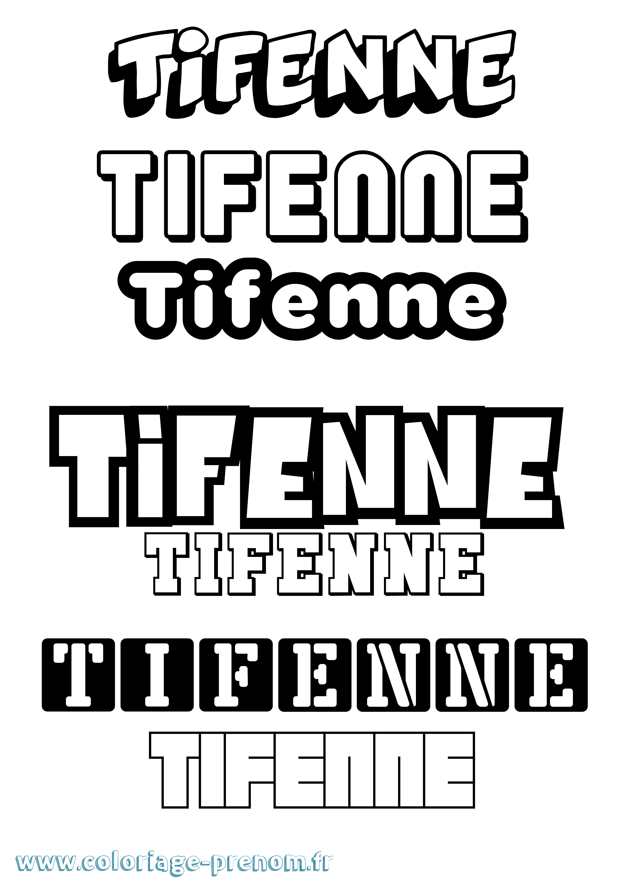 Coloriage Tifenne Simple Coloriage prénom Tifenne Simple