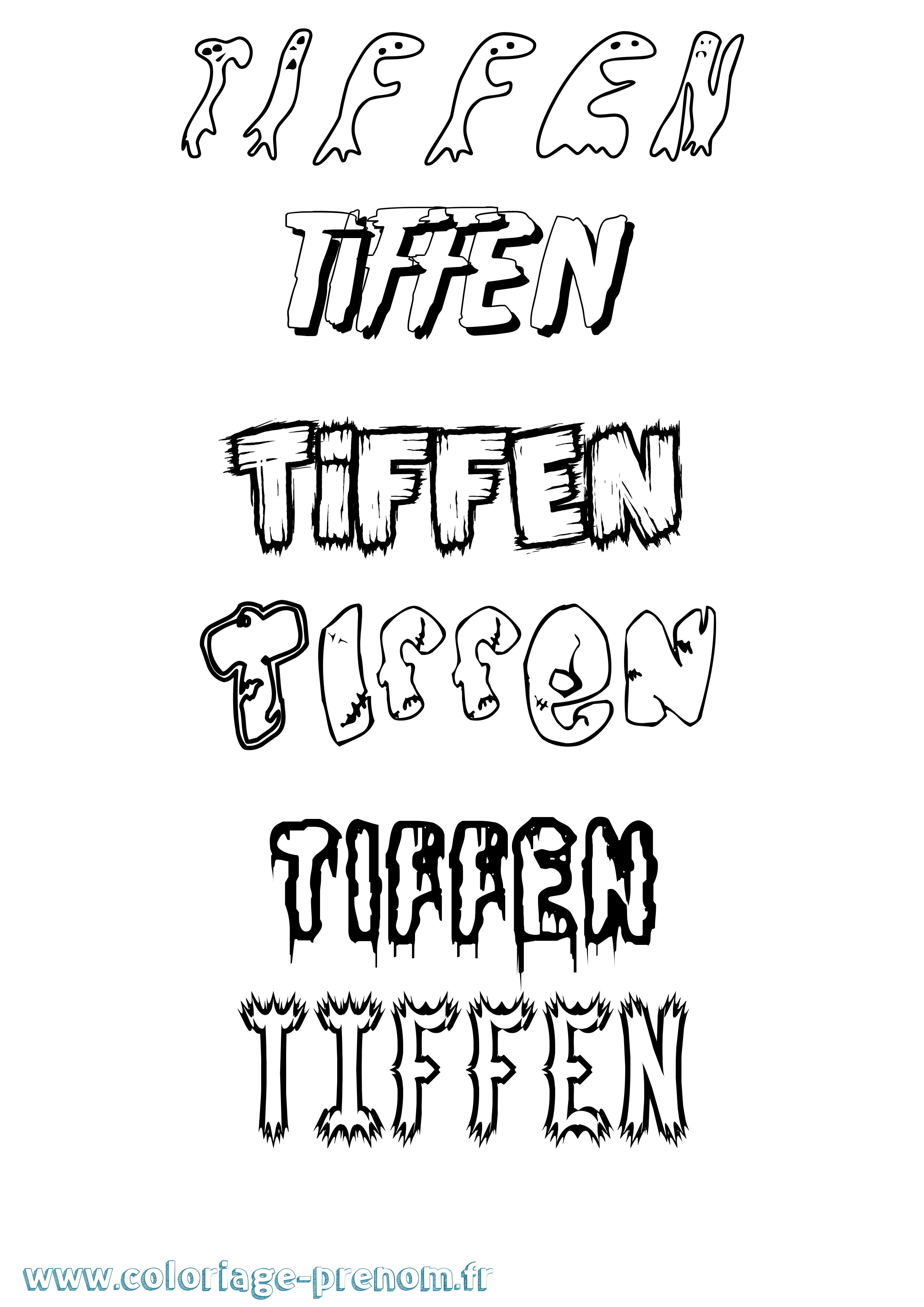 Coloriage Tiffen Frisson Coloriage prénom Tiffen Frisson