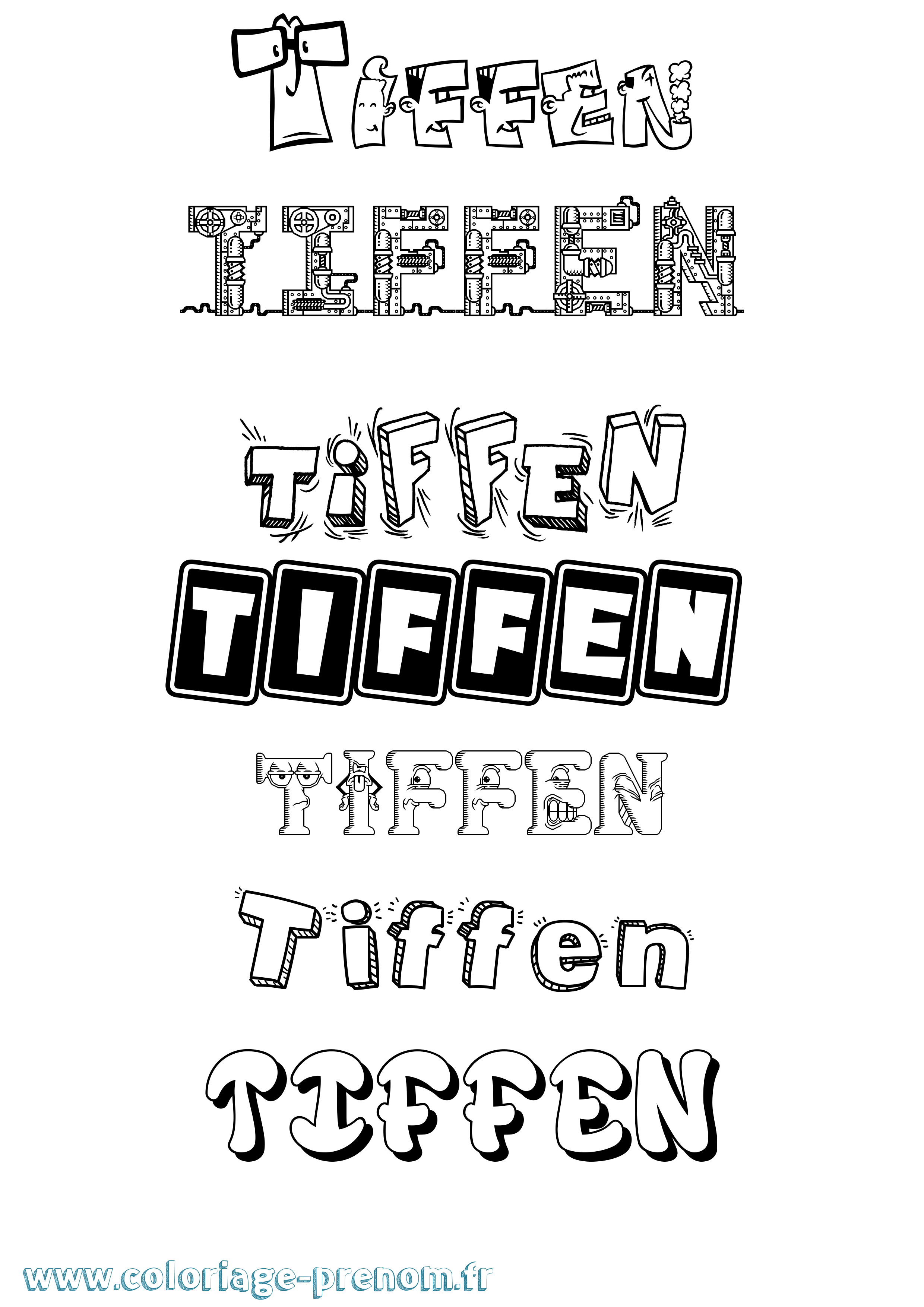Coloriage Tiffen Fun Coloriage prénom Tiffen Fun