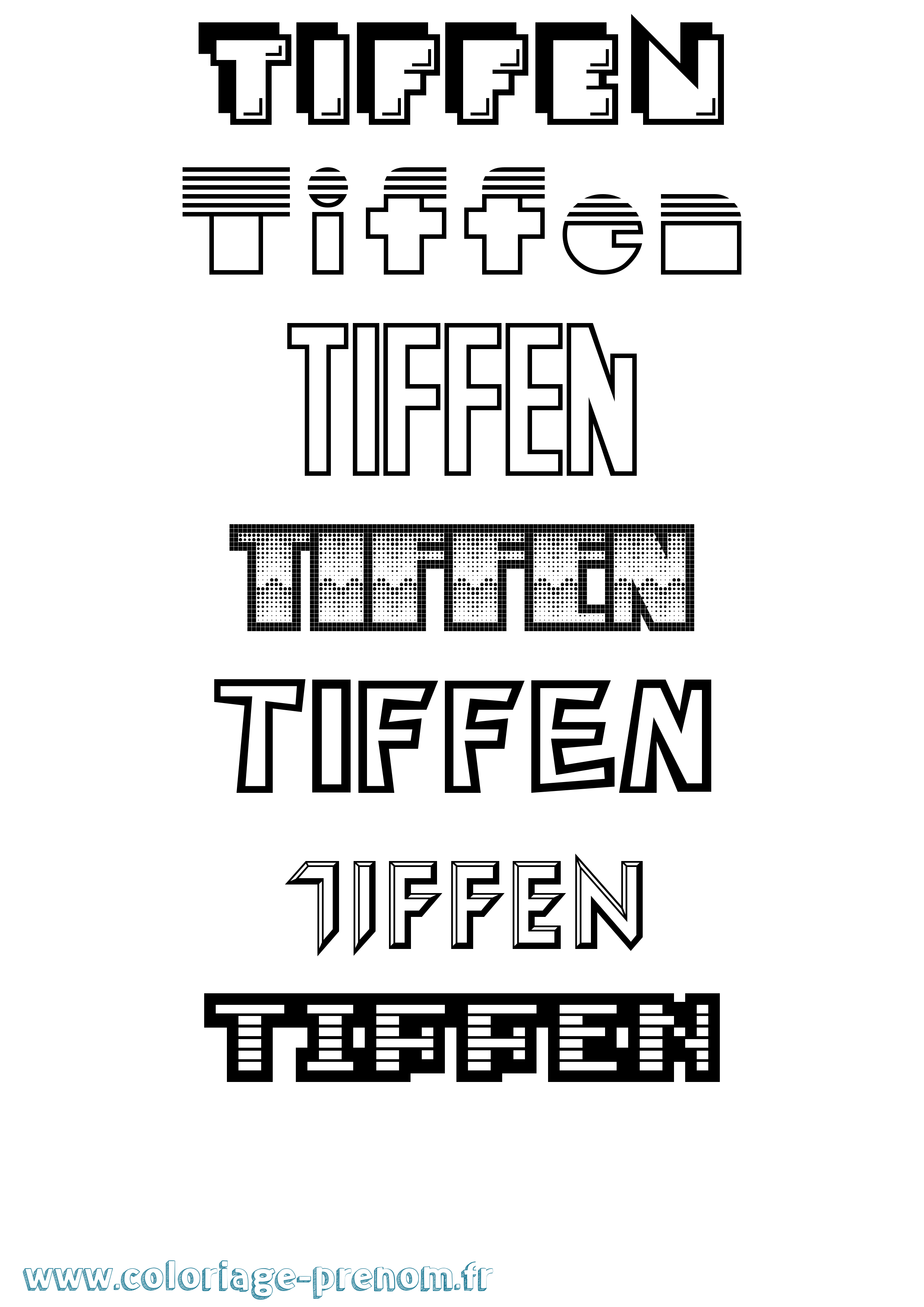 Coloriage Tiffen Jeux Vidéos Coloriage prénom Tiffen Jeux Vidéos