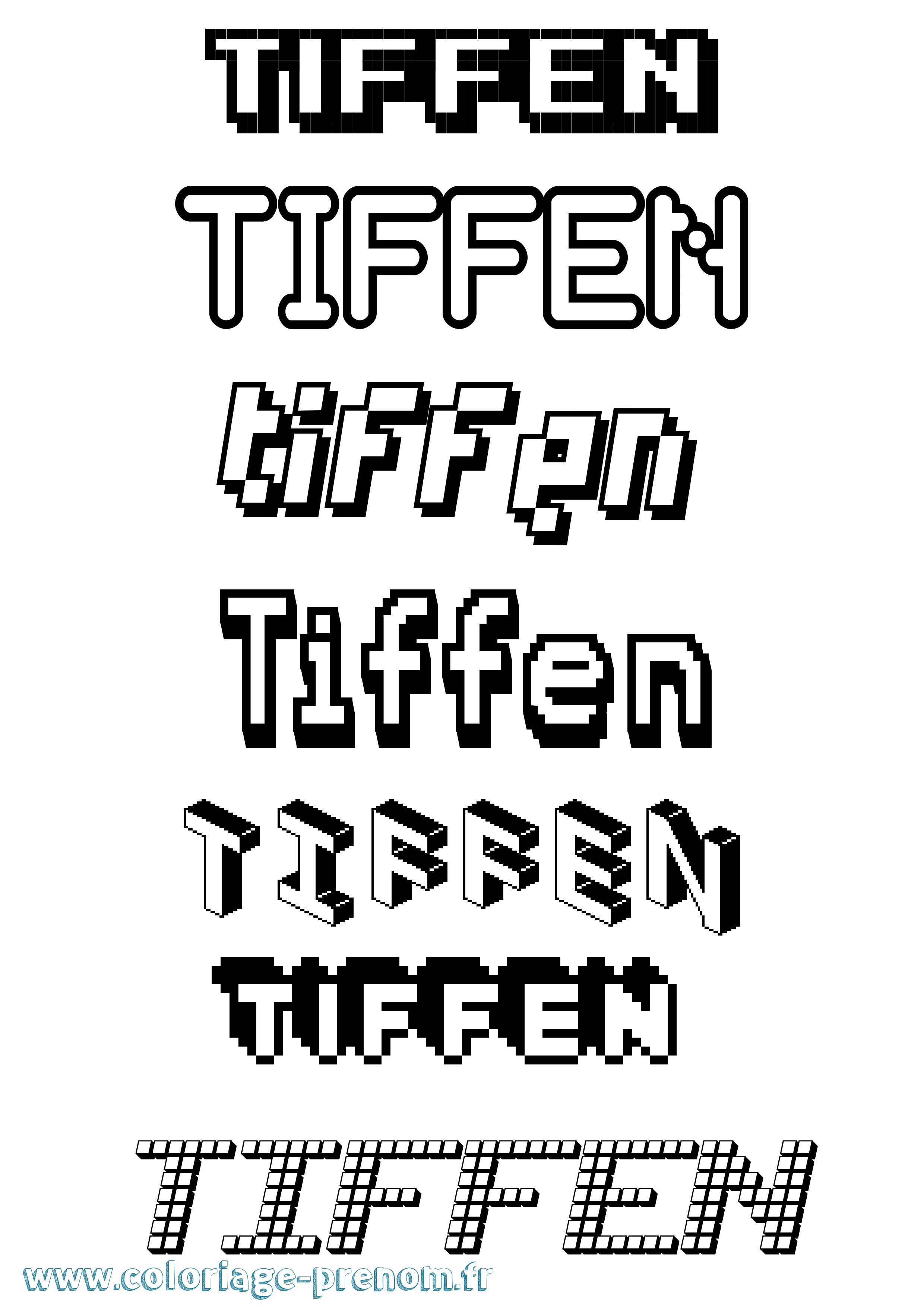 Coloriage Tiffen Pixel Coloriage prénom Tiffen Pixel