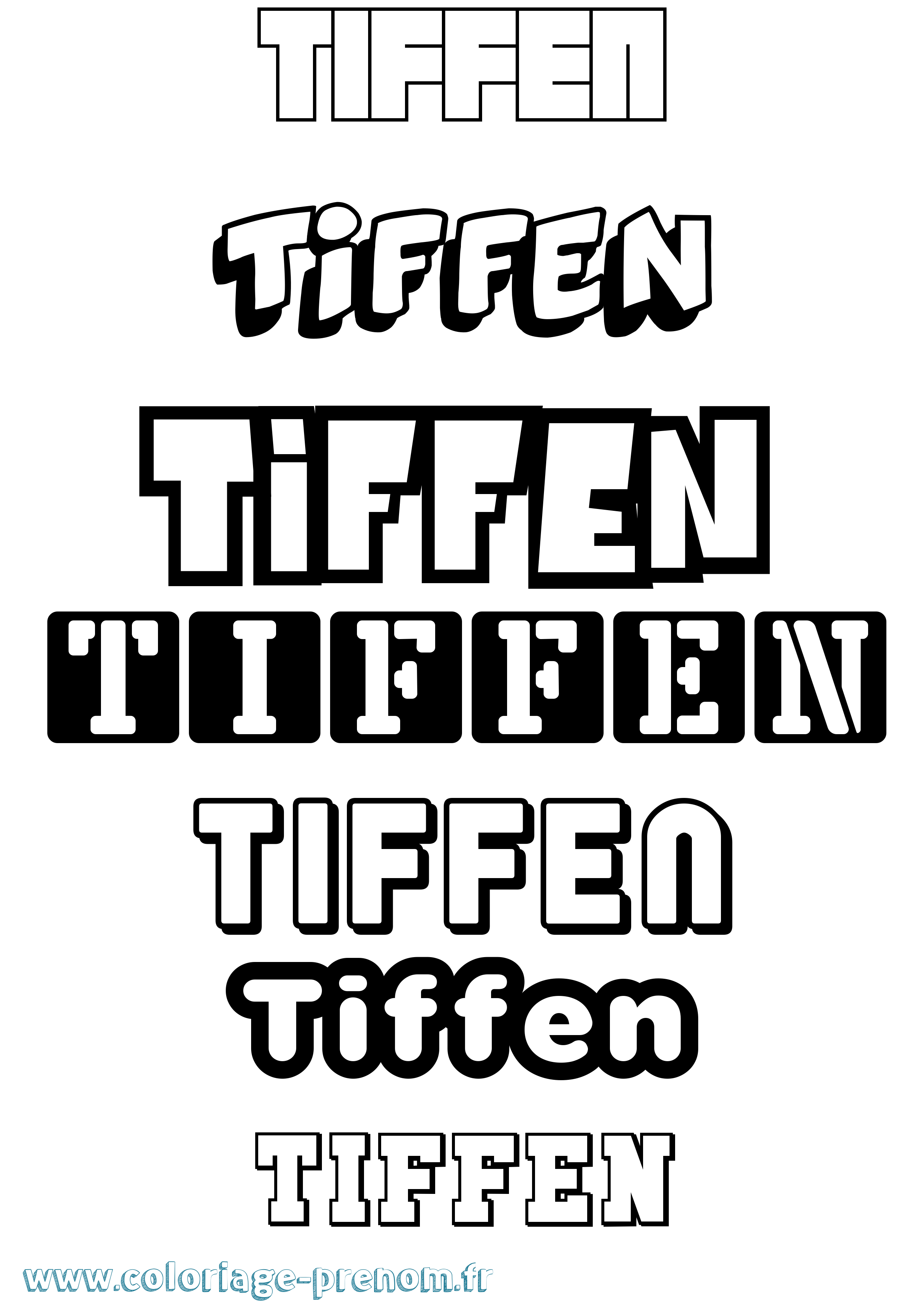 Coloriage Tiffen Simple Coloriage prénom Tiffen Simple