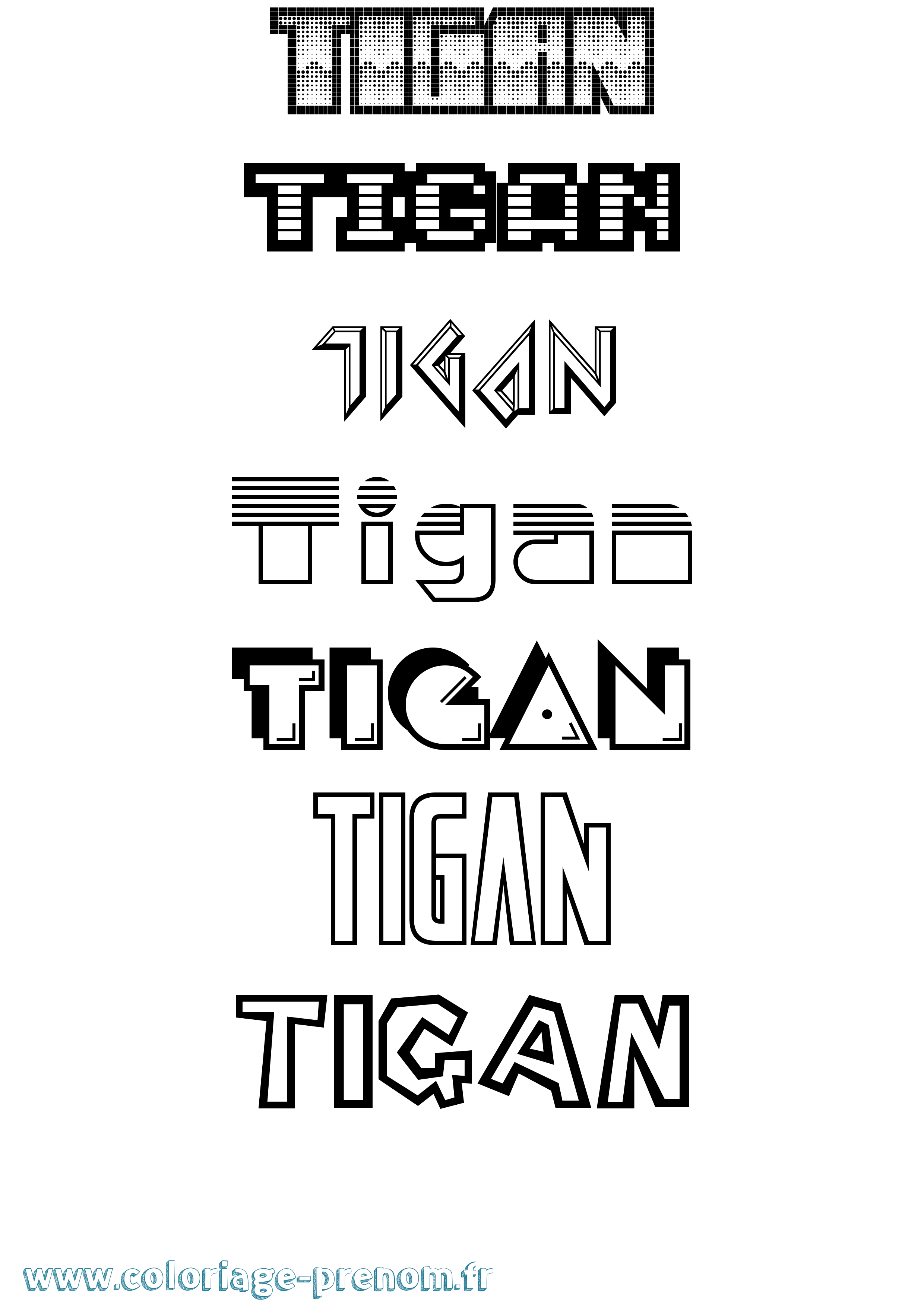 Coloriage Tigan Jeux Vidéos Coloriage prénom Tigan Jeux Vidéos
