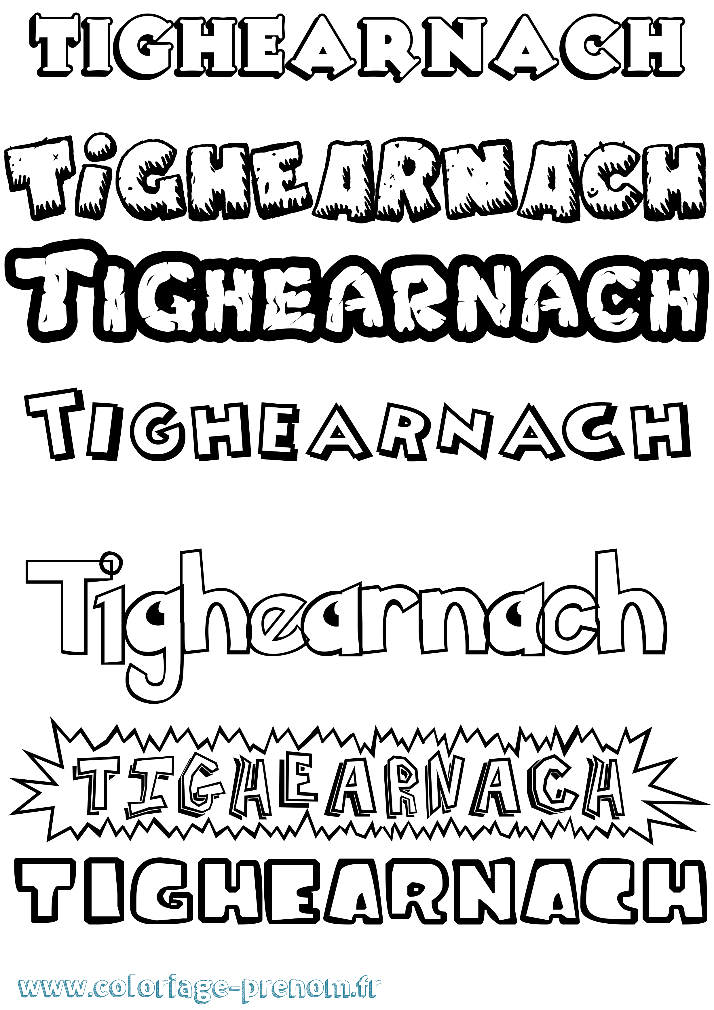 Coloriage Tighearnach Dessin Animé Coloriage prénom Tighearnach Dessin Animé