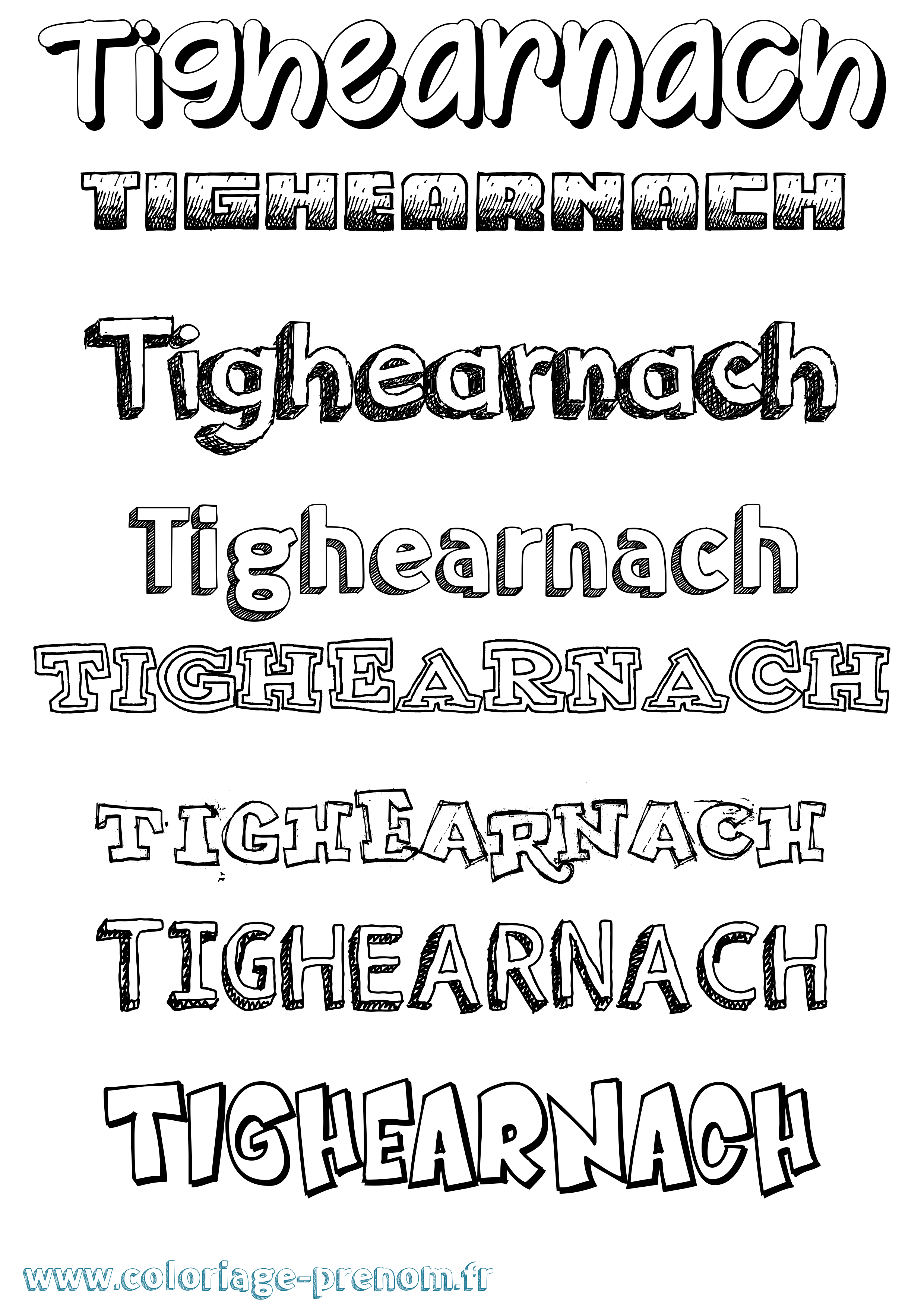 Coloriage Tighearnach Dessiné Coloriage prénom Tighearnach Dessiné