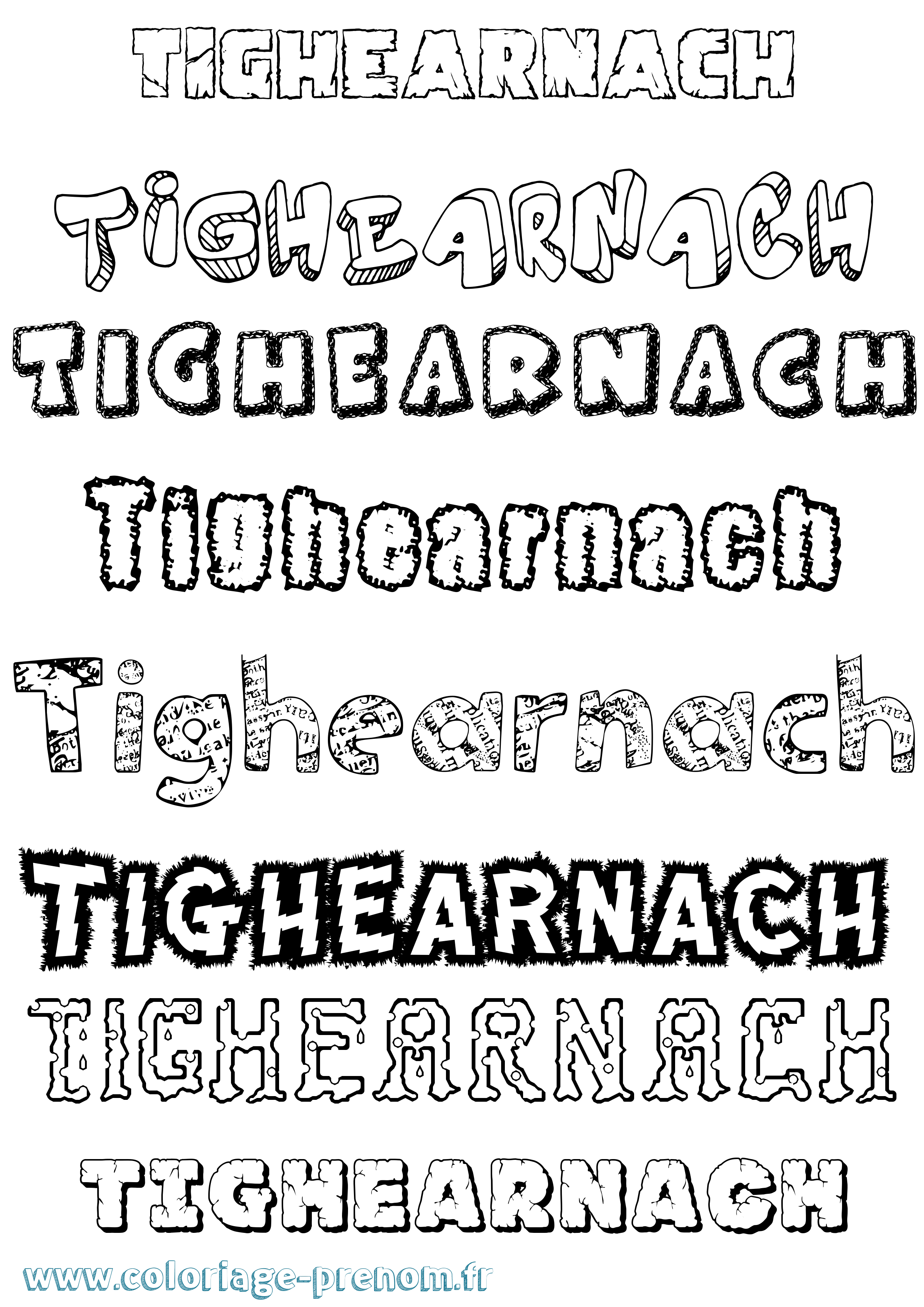 Coloriage Tighearnach Destructuré Coloriage prénom Tighearnach Destructuré