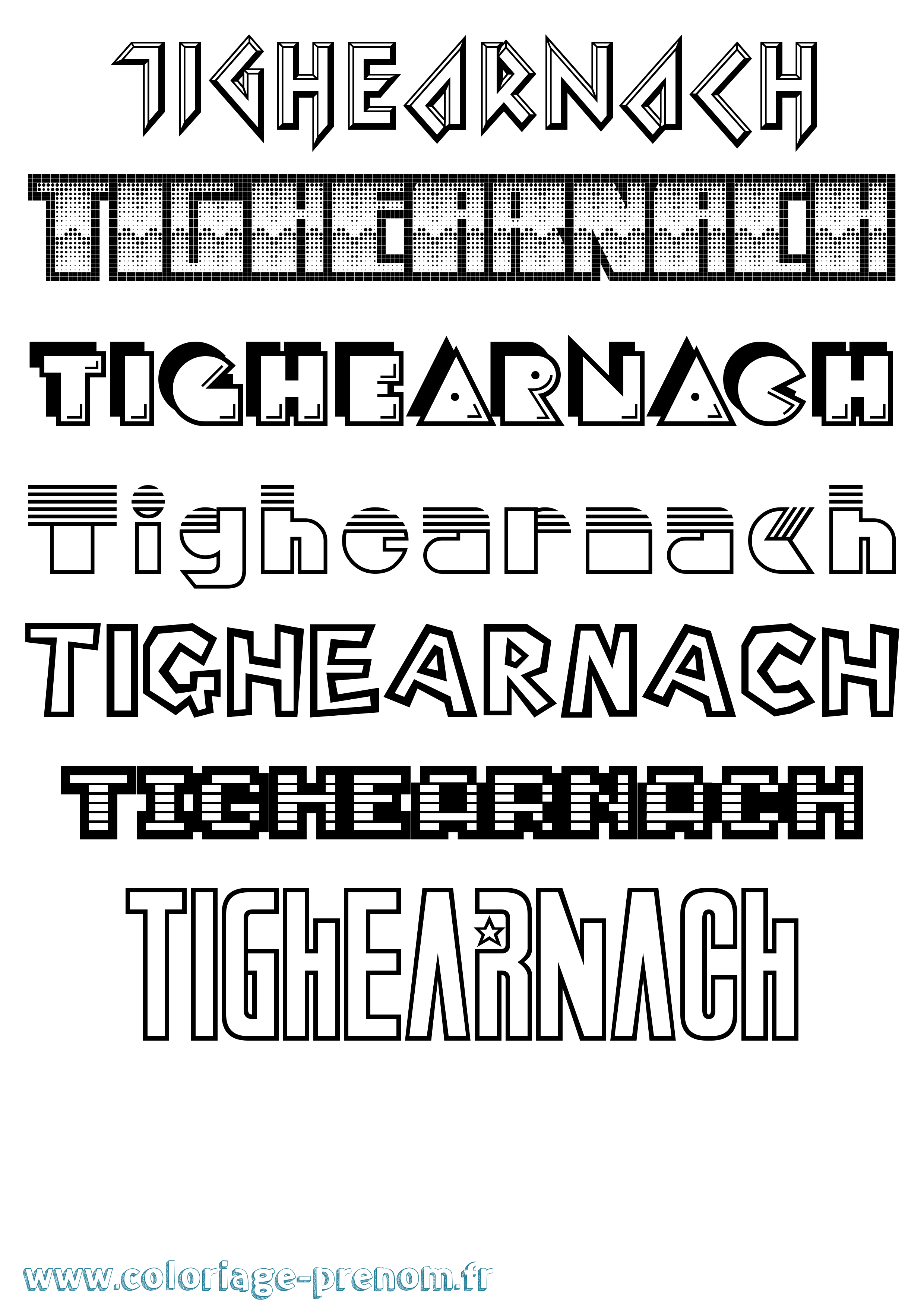 Coloriage Tighearnach Jeux Vidéos Coloriage prénom Tighearnach Jeux Vidéos