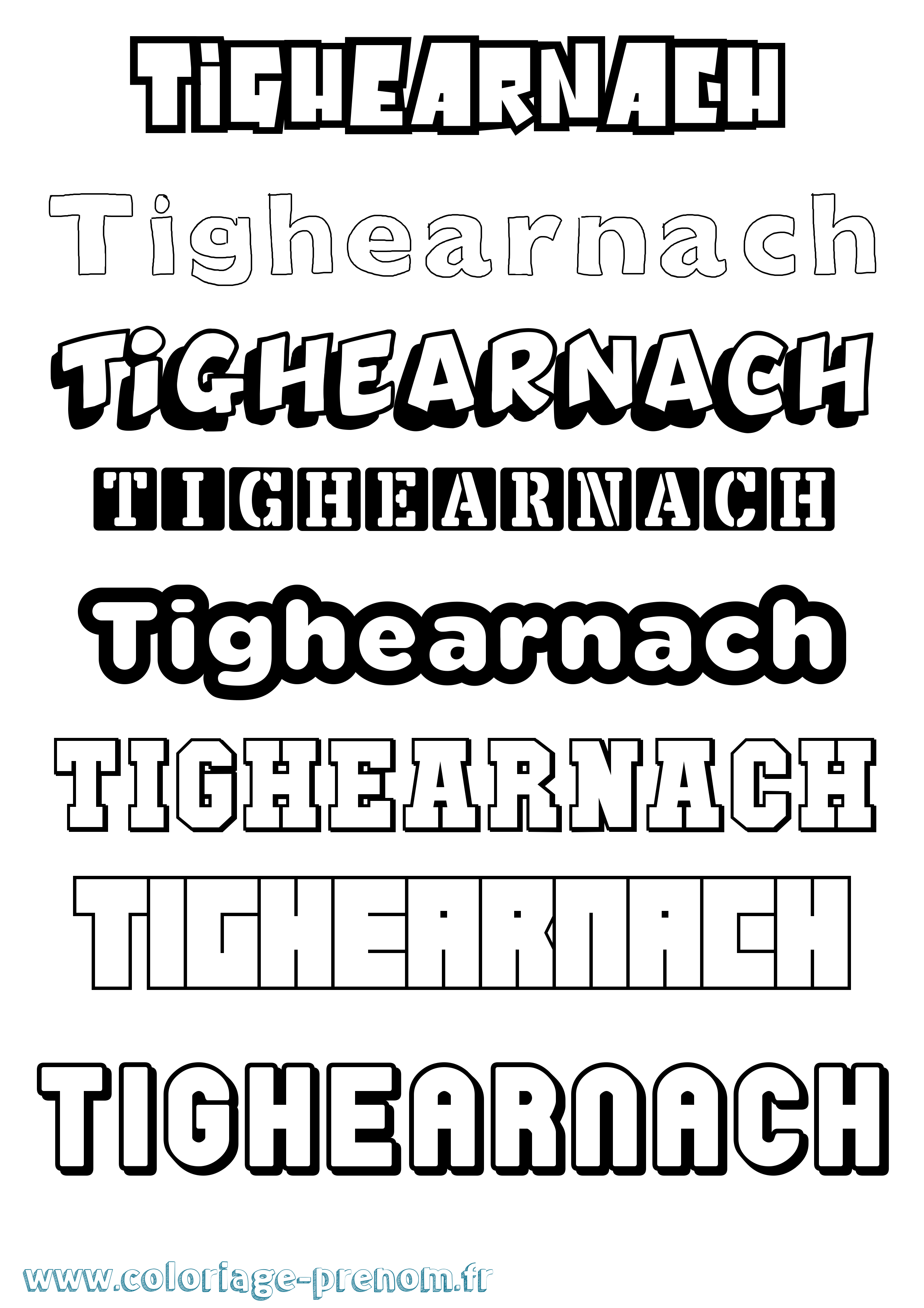 Coloriage Tighearnach Simple Coloriage prénom Tighearnach Simple