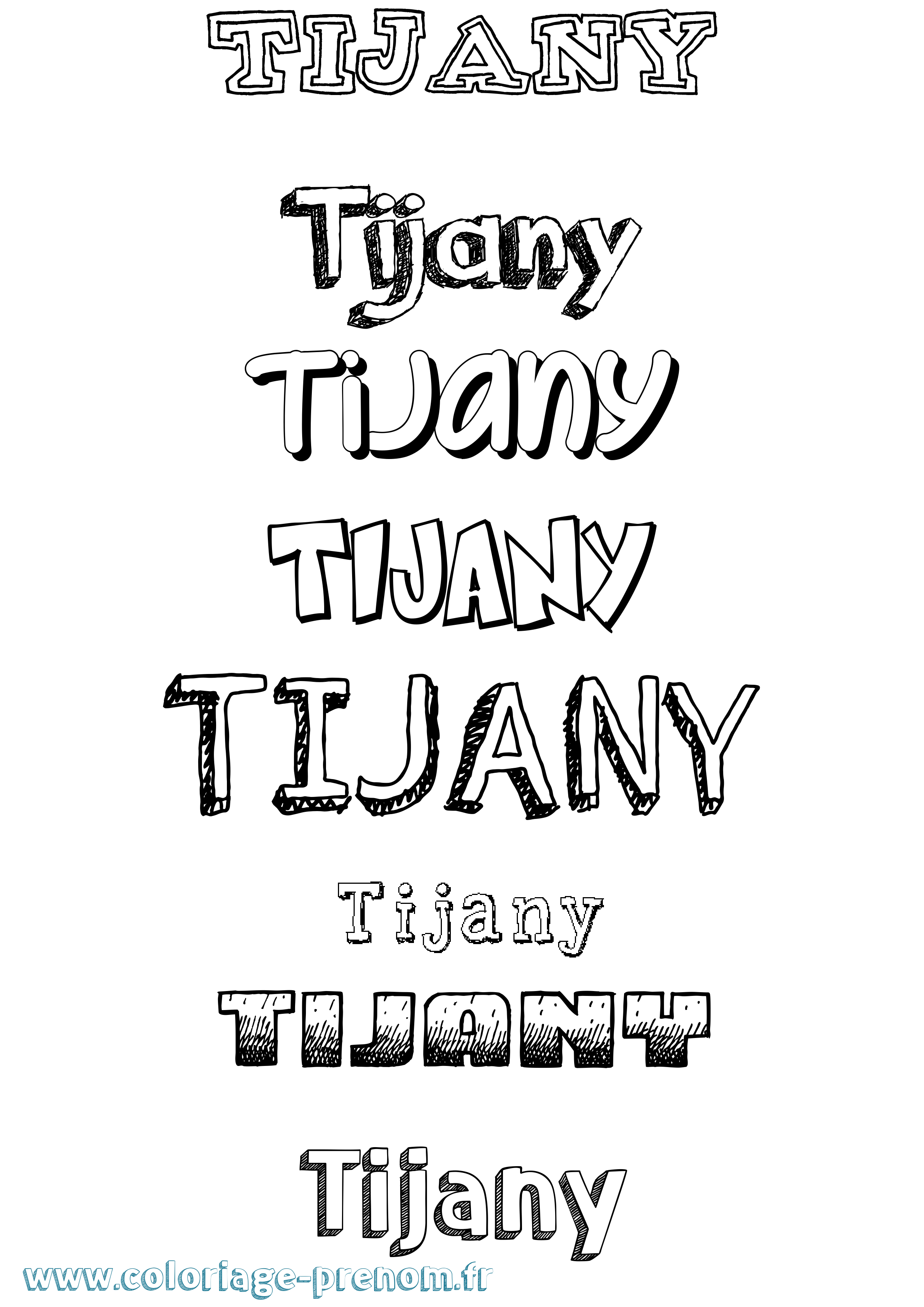 Coloriage Tijany Dessiné Coloriage prénom Tijany Dessiné