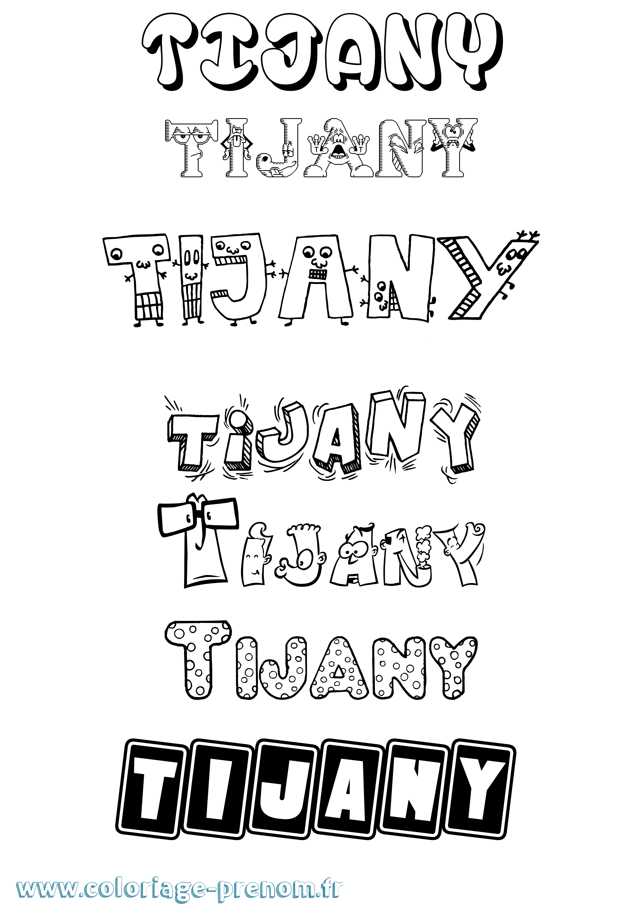 Coloriage Tijany Fun Coloriage prénom Tijany Fun