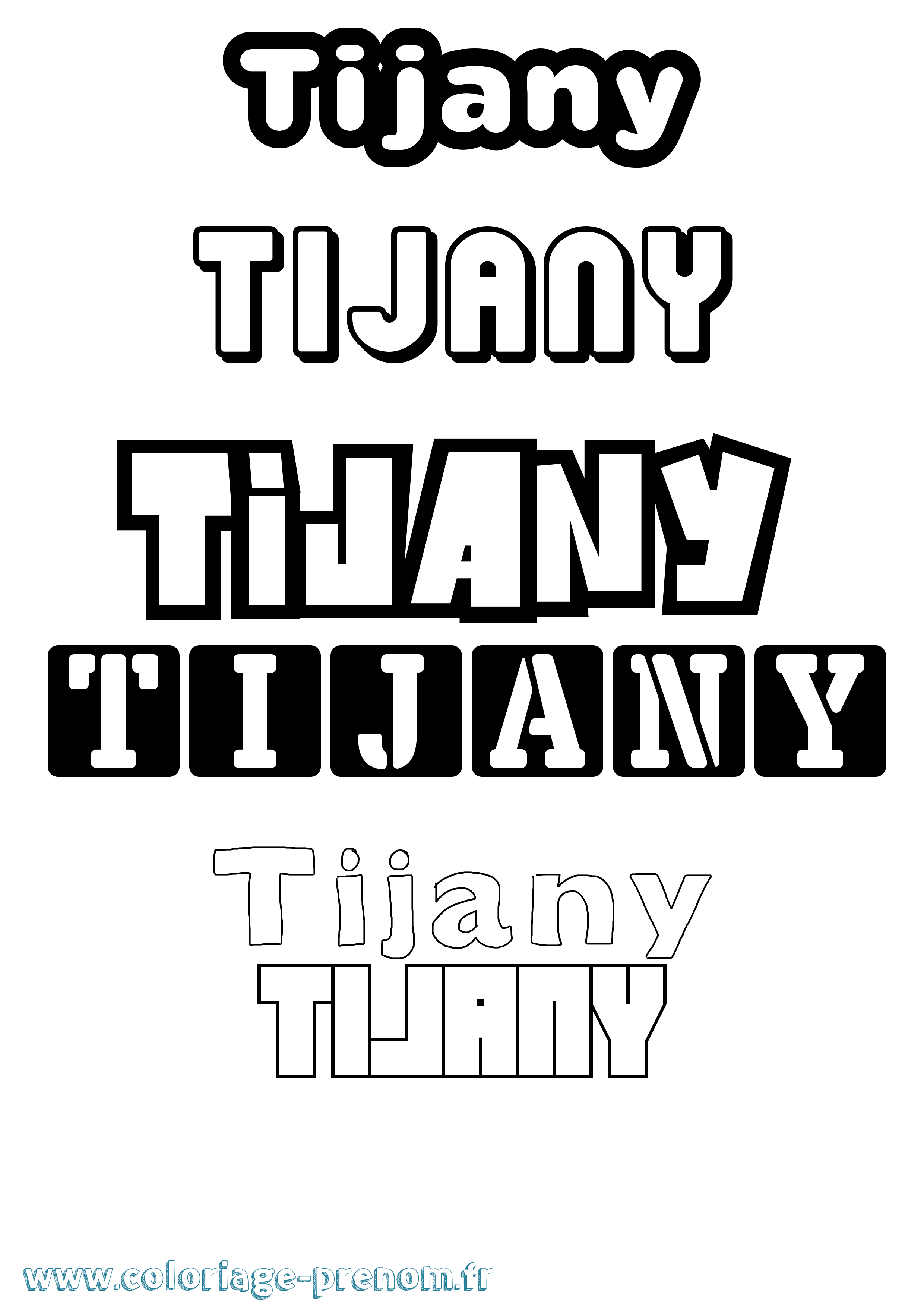 Coloriage Tijany Simple Coloriage prénom Tijany Simple